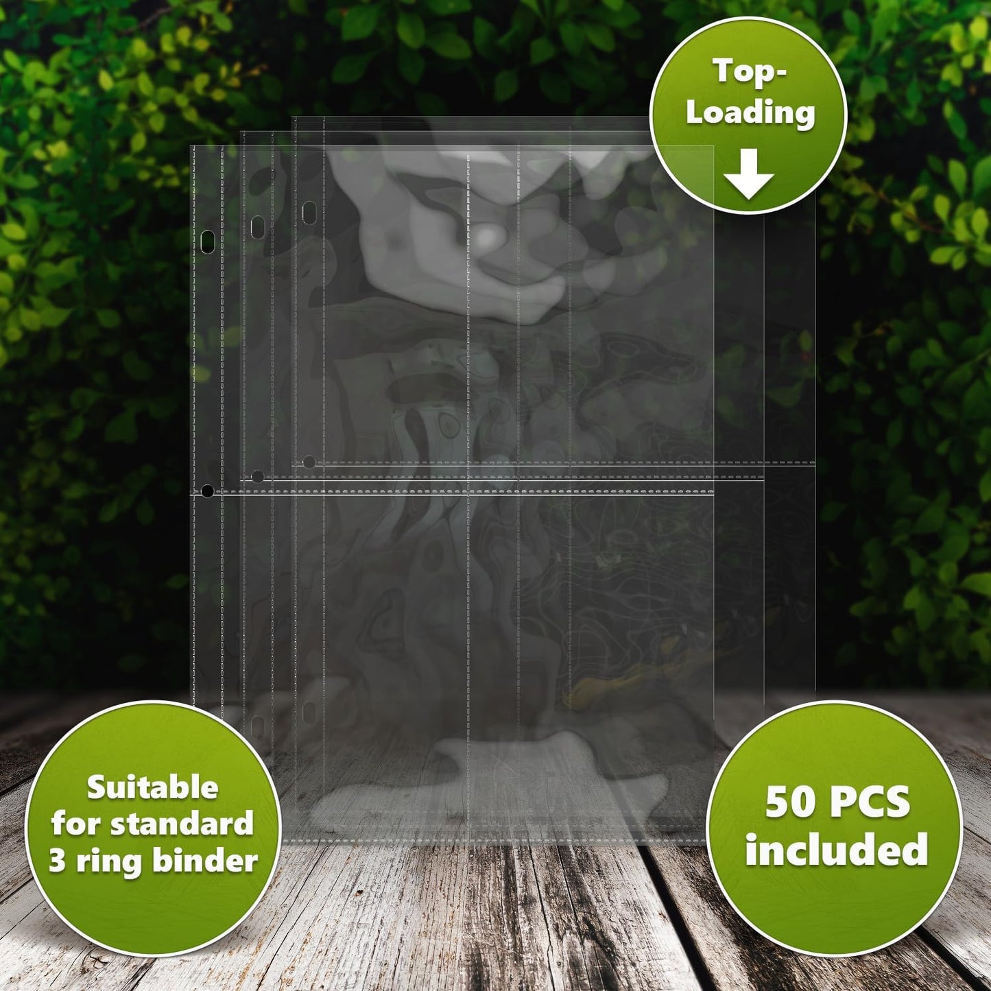 400 Pockets Seed Storage Organizer Sleeves (50 Pack) Slot Size 3.5x5, 4 Pocket Garden Seed Organizer, Clear Sleeves for Seed Packet Storage, Seed Keeper, Seed Organizer Binder