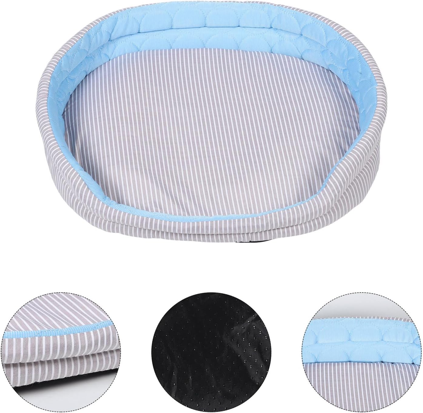 PRETYZOOM Summer Cooling Pet Bed Mat with Self-Cooling Gel, Washable Non-Toxic Dog and Cat Cooling Pad for Indoor Outdoor Use, Blue Small Size for Puppies and Cats