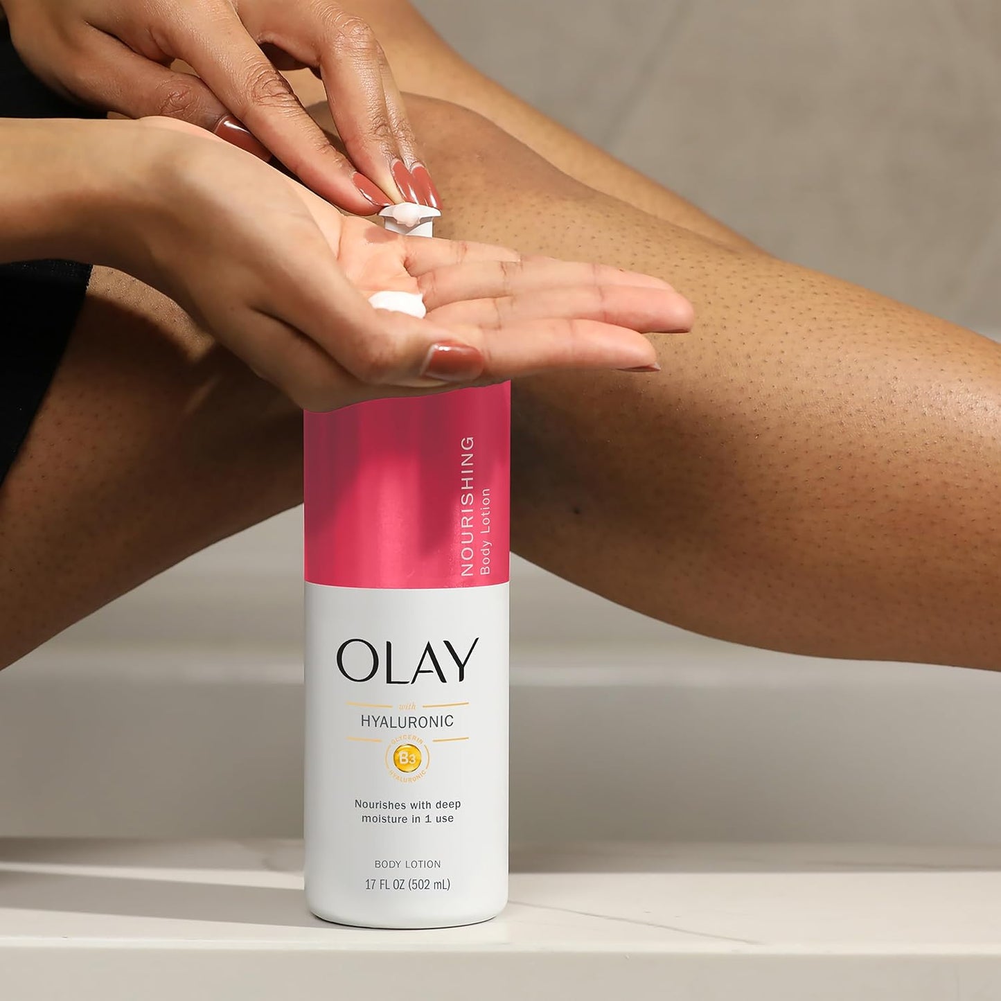 Olay Nourishing & Hydrating Body Lotion for Women with Hyaluronic Acid, 17 oz (Pack of 4)
