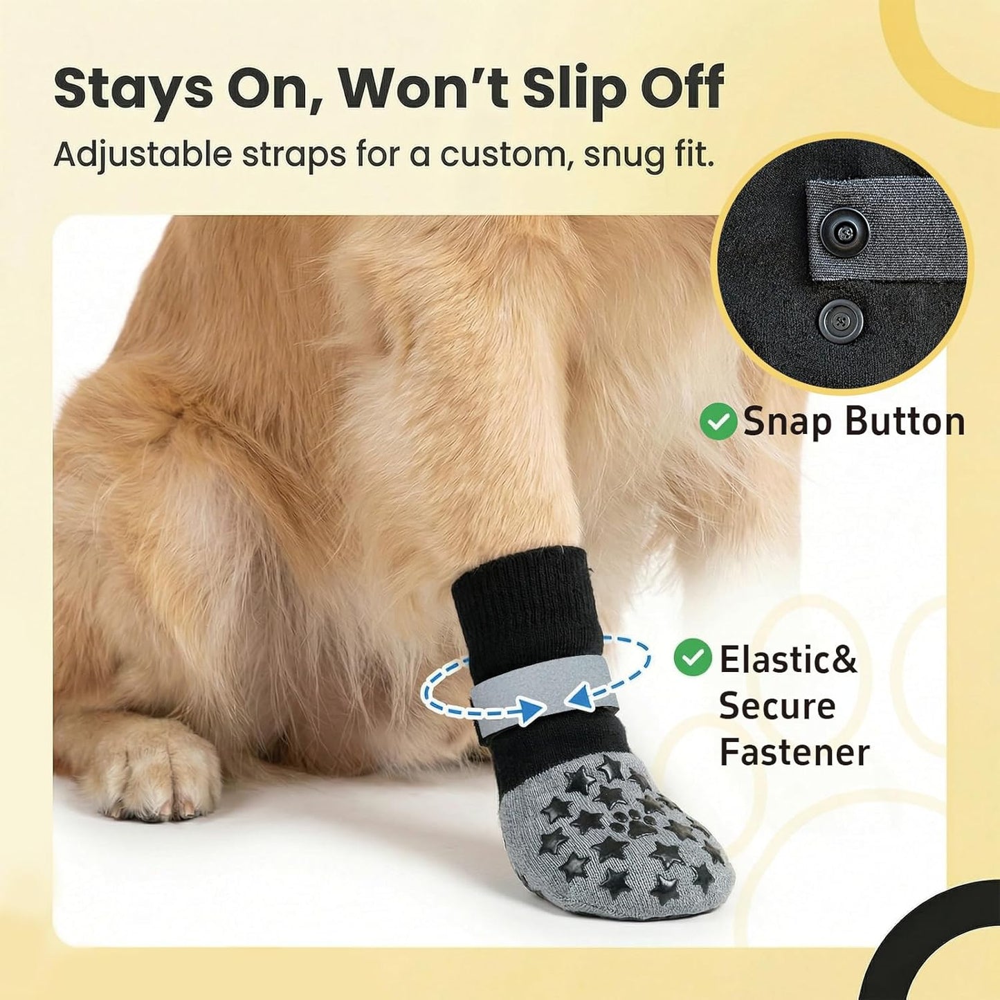 Reflective Dog Socks Grippy Socks Prevent Licking Paws，Anti Slip Paw Protection, for Hardwood Floors & Hot & Cold Pavement, Small Medium Large & Senior Dogs