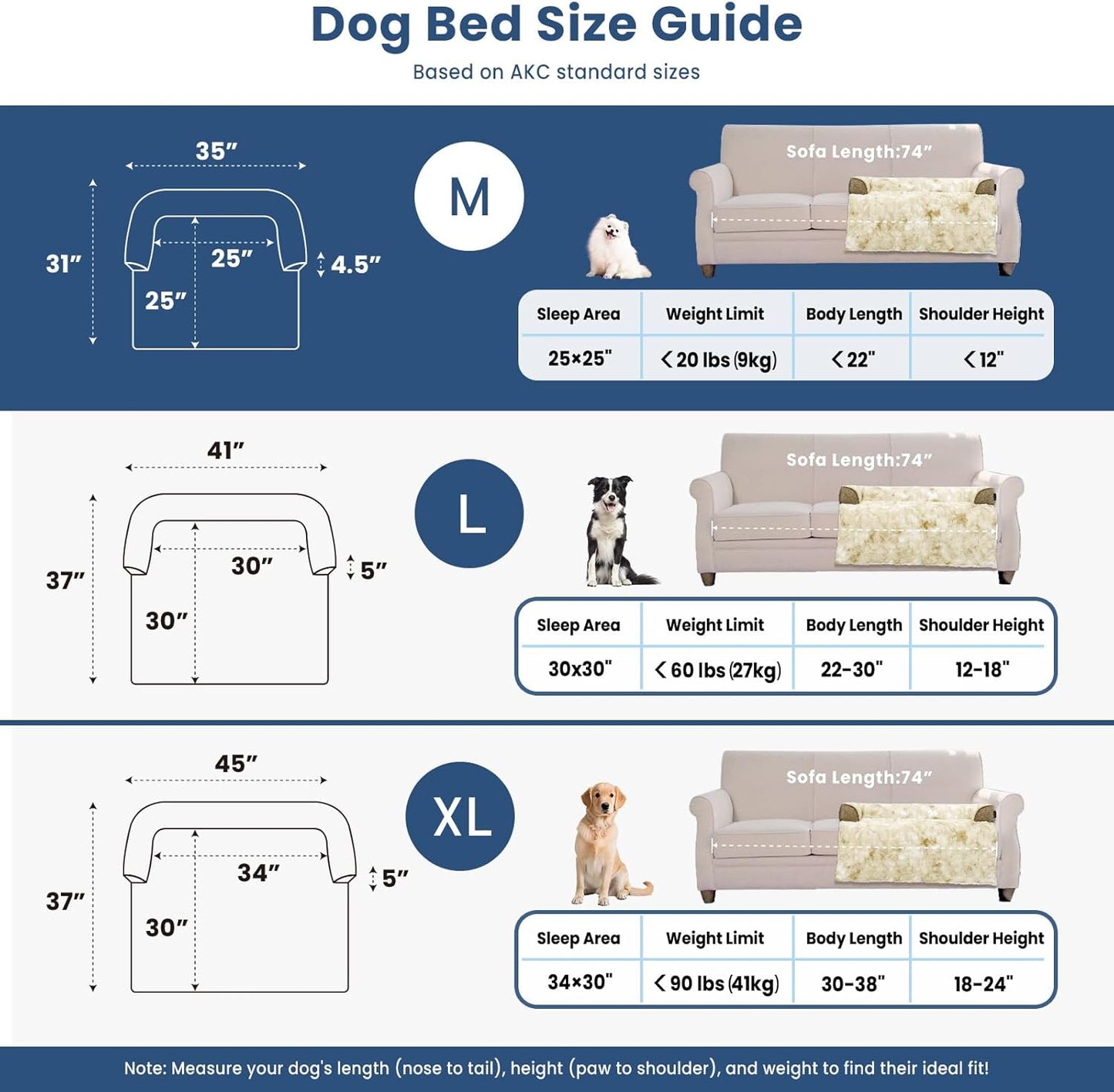 Calming Dog Couch Bed for Medium Dogs/Cats, 35 x 31 inch Waterproof Removable Dog Mat Couch Cover for Furniture Protector, Non-Slip Fluffy blunique Pet Bed for Couch, Sofa - Tie-Dye Khaki