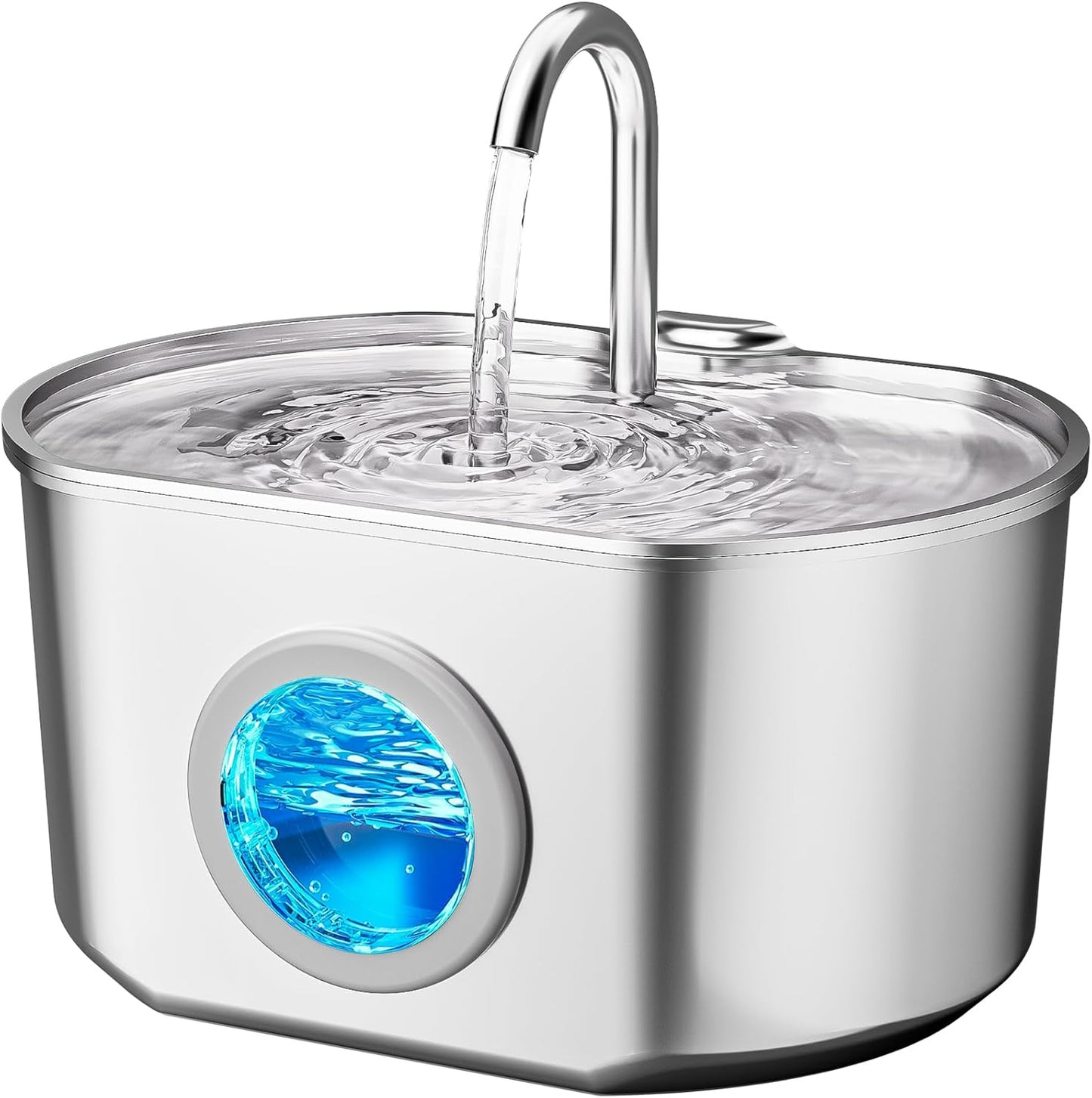 Cat Water Fountain Stainless Steel: 74oz/2.2L Cat Fountain for Drinking- Pet Water Fountain Inside - Automatic Dog Watering Dispenser Bowl - Pet Feeding & Watering Supplies (1 Filter)