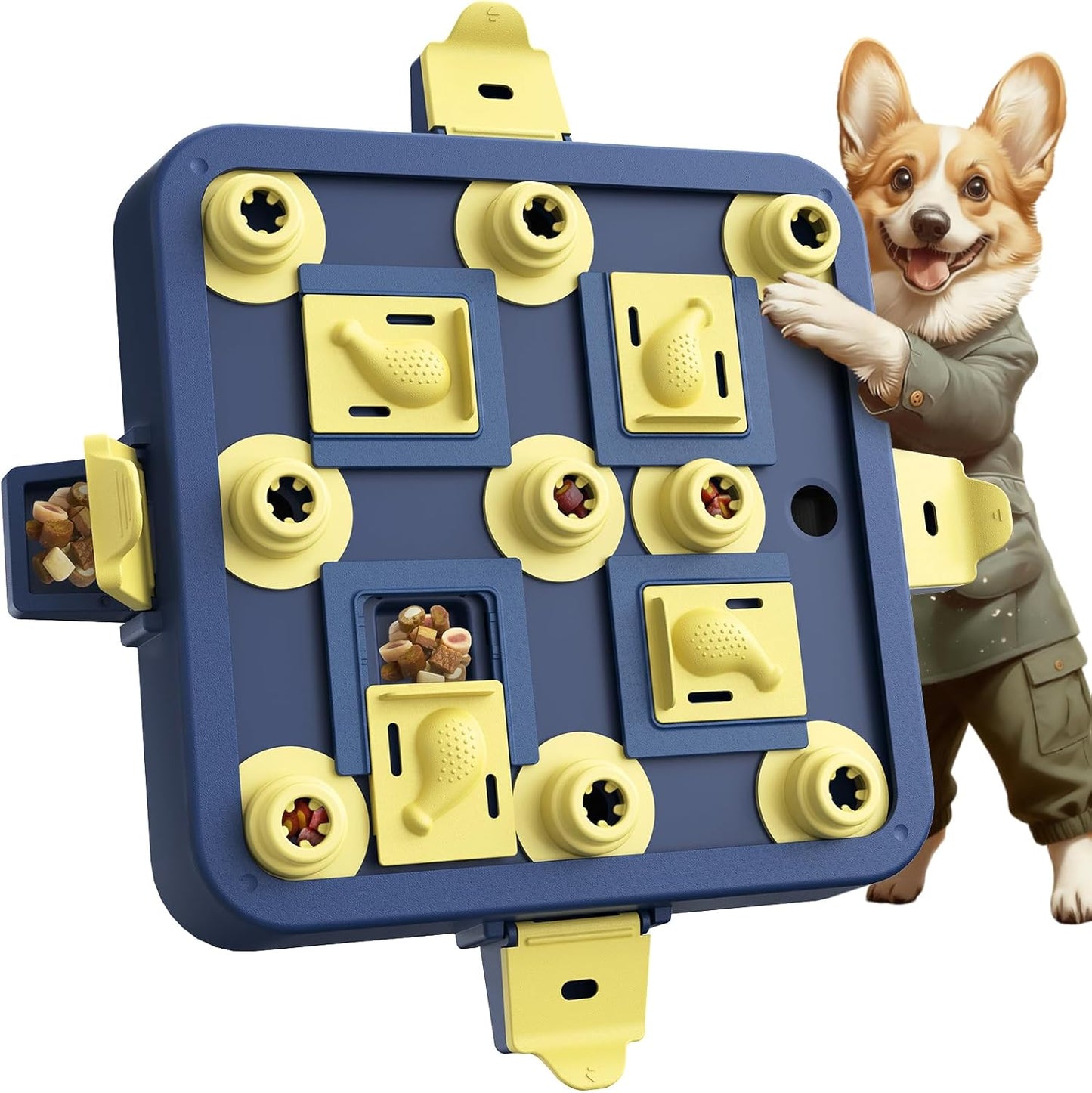 KADTC Dog Chess Puzzle Toy, U.S. Brand & Design - 3 Levels of Step-by-Step Challenge,Easy-to-Advanced for Smart Dogs Interactive Boredom Buster Mental Stimulation Enrichment Puppy Treat Brain Games