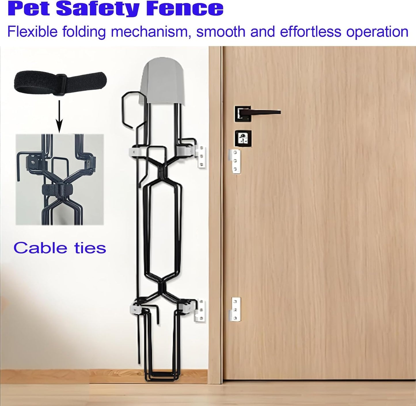 28.4 inch Retractable Pet Door, Adjustable Metal Gate, Front Door Safety Dog Door, RV Retractable Pet Door, Doorway