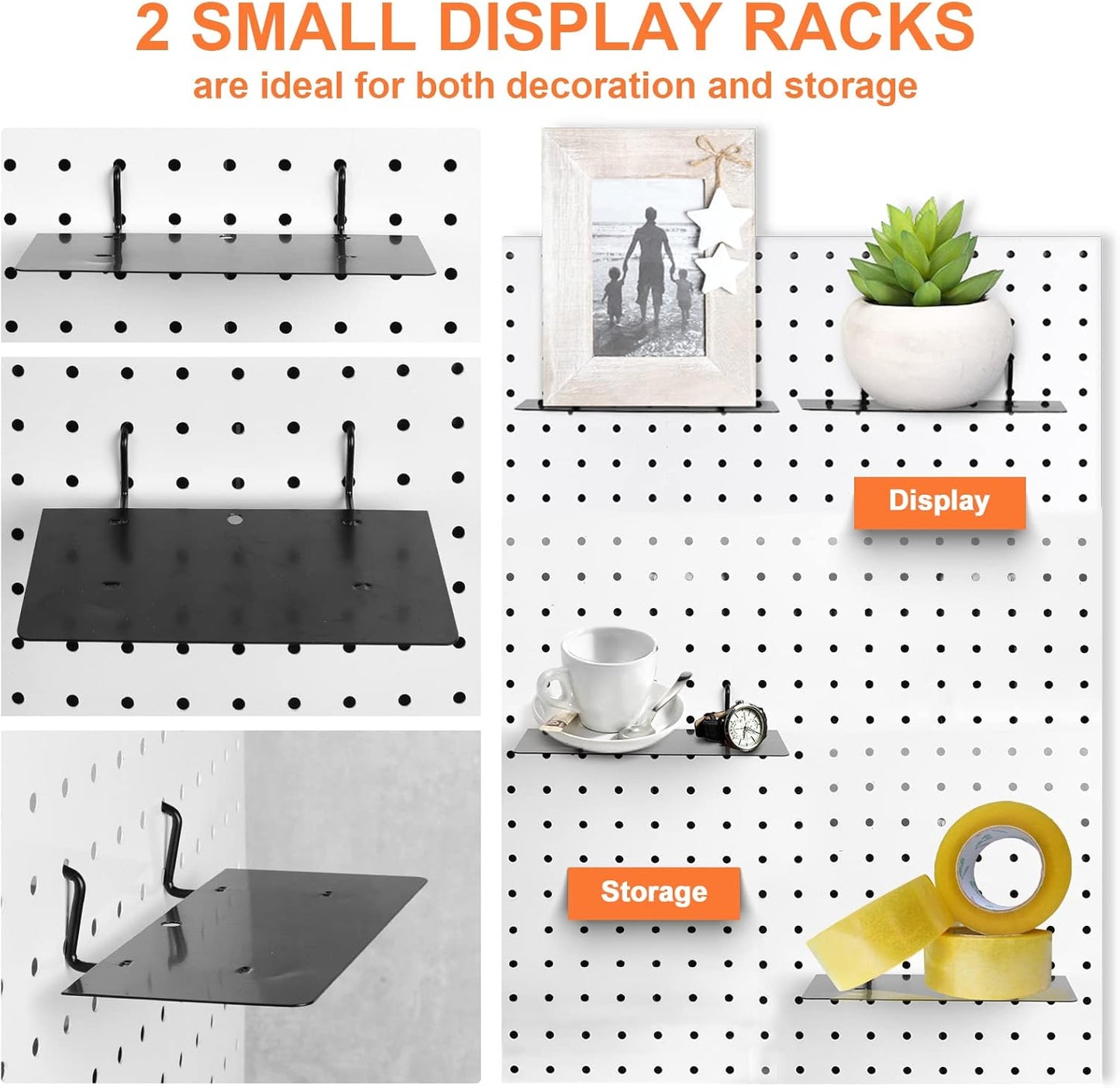 G.CORE Pegboard Organizer Accessories 18 Pack, Peg Board Hooks Assortment Organizer Accessory, Various Tools Storage Arrange System Kit for Garage Craft Workshop Workbench Hobby Office