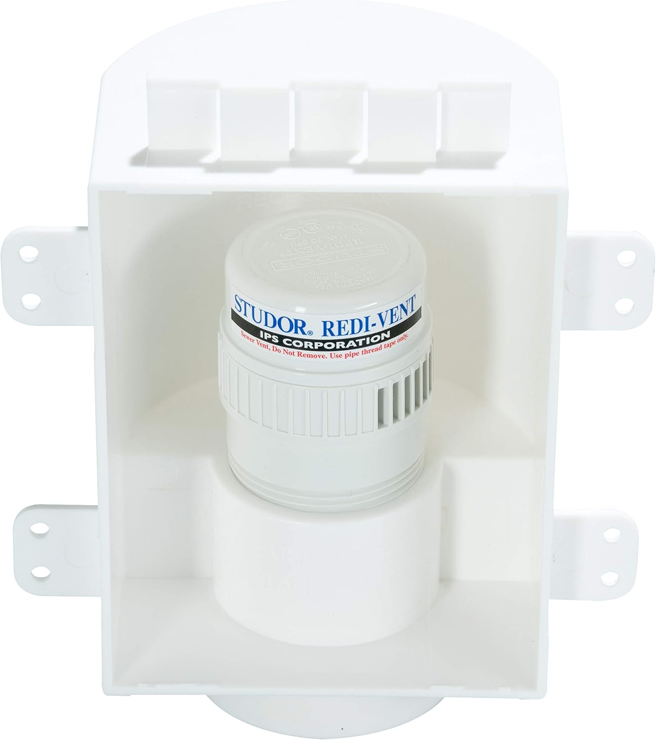Studor 20381 Redi-Vent Air Admittance Valve with Recessed Box and Grill, White