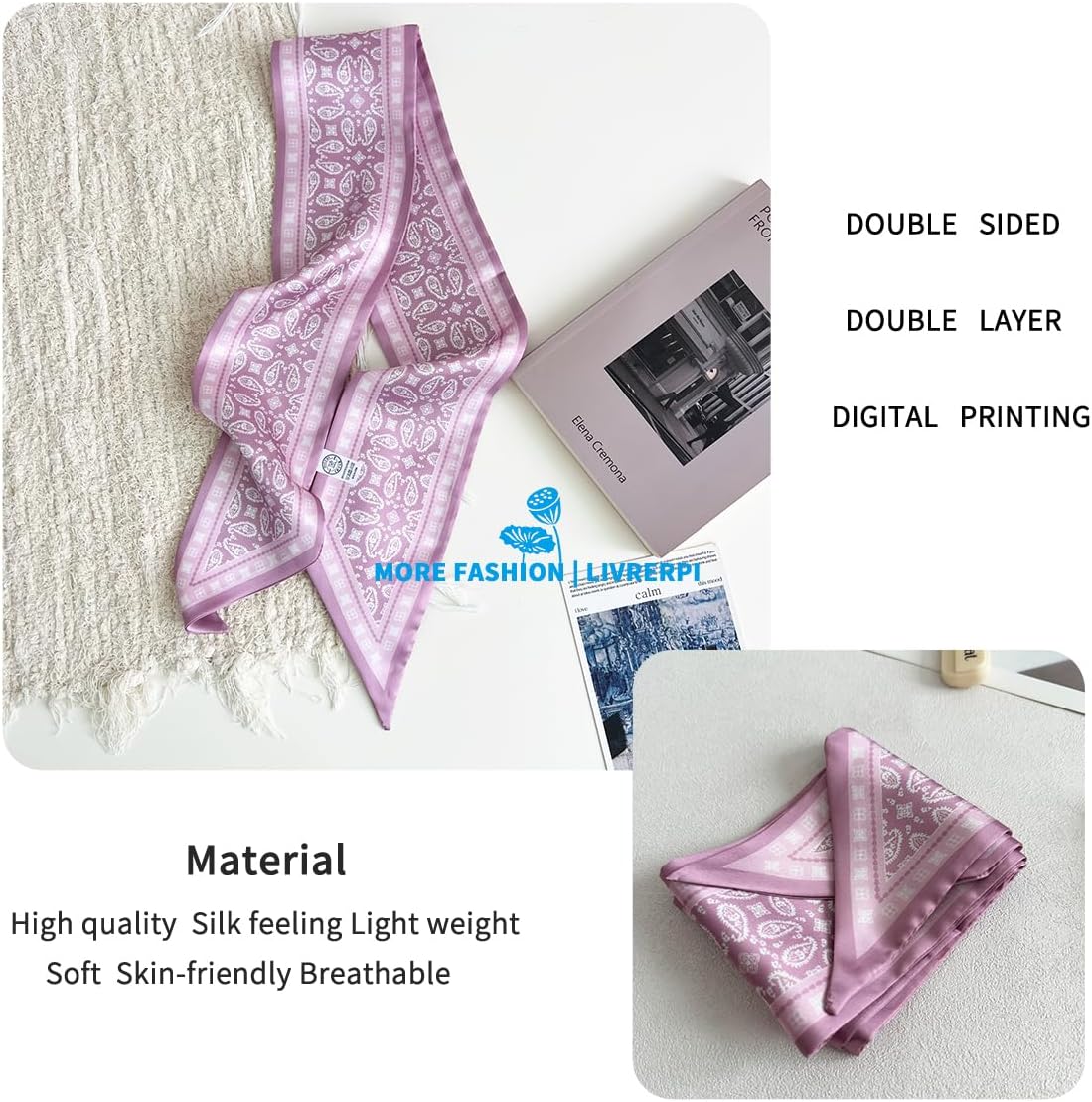 Hair Head Neck Bag Long Scarf Versatile Wrap for Women Soft & Lightweight for Everyday Chic