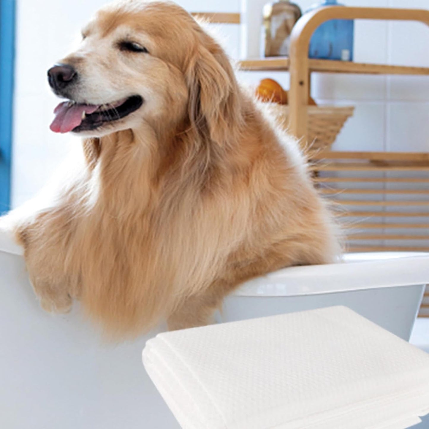 H&H Pets Disposable Bath Towel - Large Format Dry Wipe for Dogs & Cats, 11x23 inches Super Absorbent Wipe for Play Day or Beach, Fragrance Free & Ultra Shoft, 8 Count