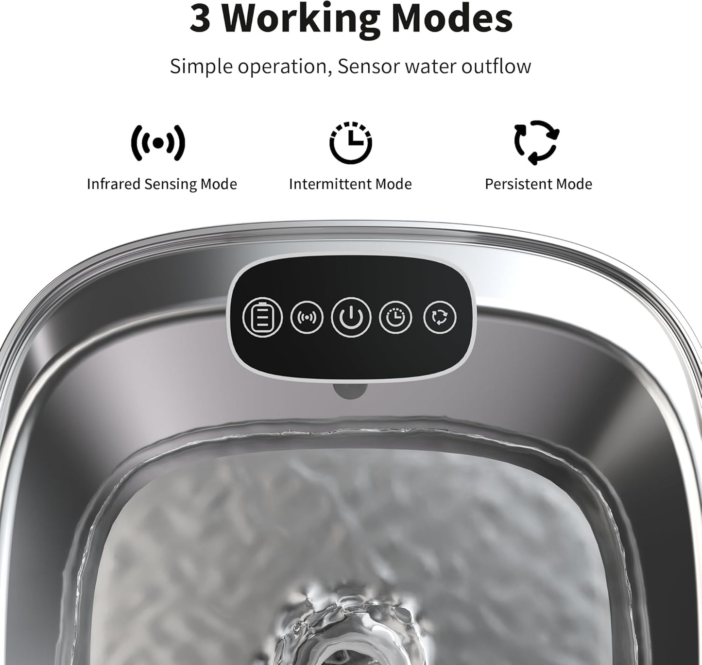 Cat Water Fountain Stainless Steel- 108oz/3.2L Pet Water Fountain Cordless with Motion Sensor, 4 Replacement Filters, Ultra-Quiet Auto Dog Water Dispenser Battery Powered (Stainless Steel)