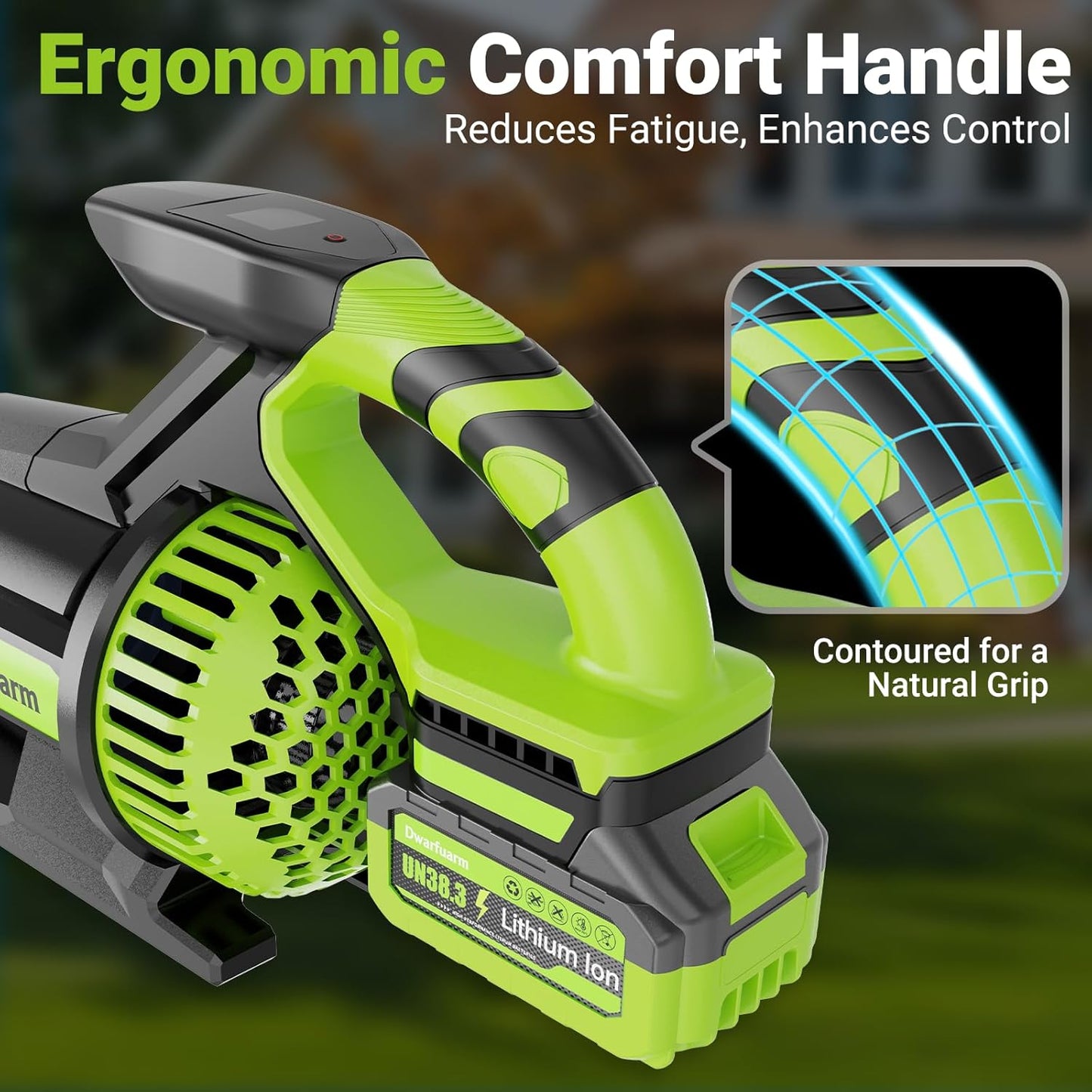 Cordless Leaf Blower with 715 CFM, 35,000 RPM Brushless Motor, Lightweight Electric Blower with LCD & 3-Speed Modes, Battery Powered with 2×4.0Ah Batteries & Charger for Lawn Care, Yard, Patio & Car