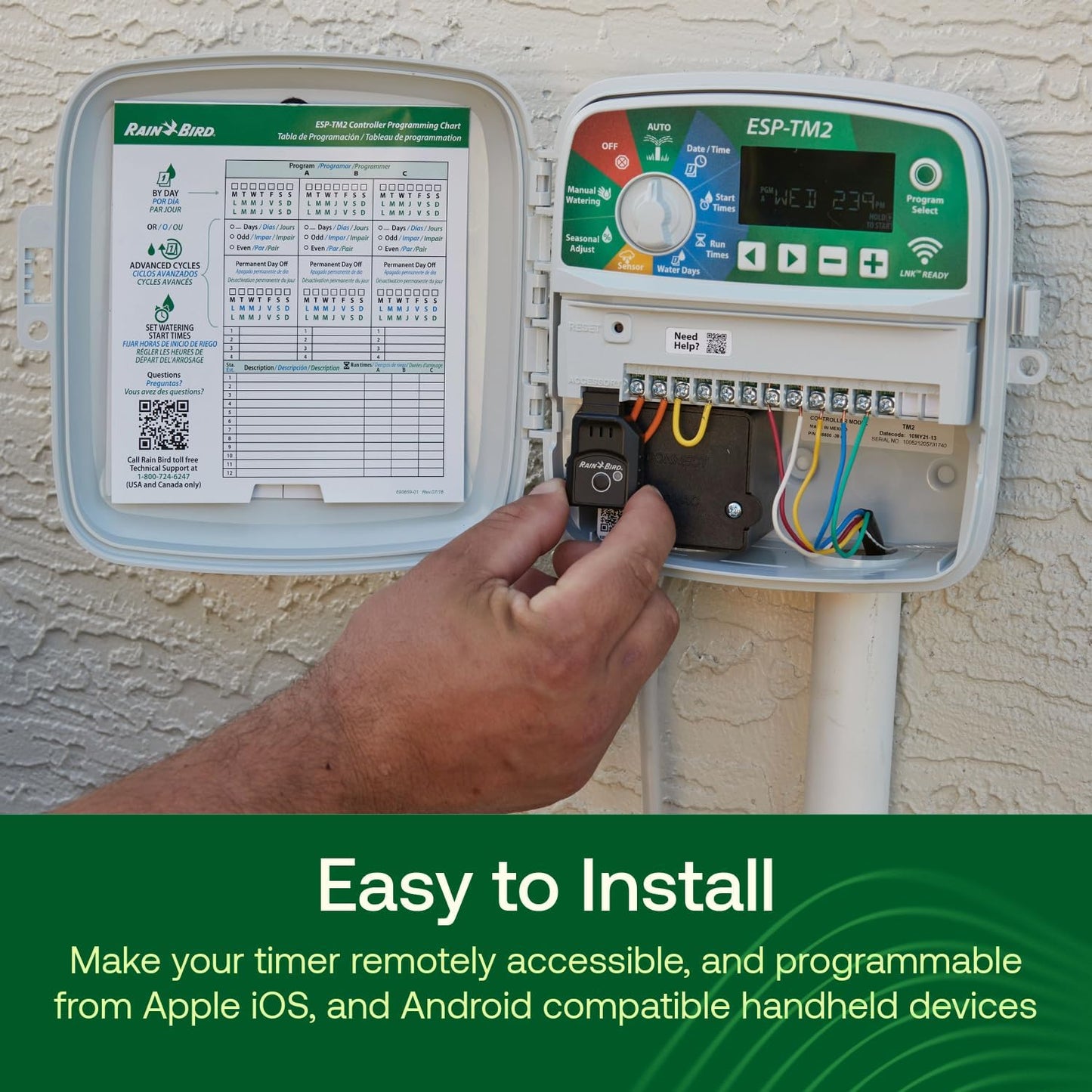 Rain Bird LNK2 Smart WiFi Module (2nd Generation), Compatible with TRU Rain Bird Irrigation Timers and ESP-LXIVM, ESP-ME, ESP ME3, ESP-TM2, LXME2, RZXe Controllers Made After 11/2/16