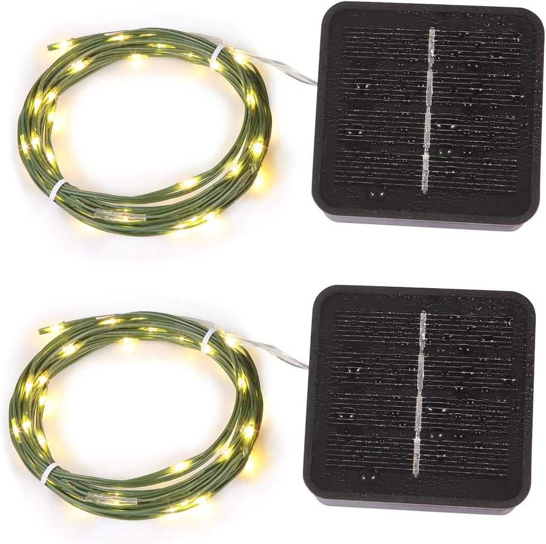 Magicnight Short Mini Garden Lights Solar Powered Waterproof Fairy Lights Outdoor Garden String, Green Wire, Warm White,5m 50LEDs,2 Pack