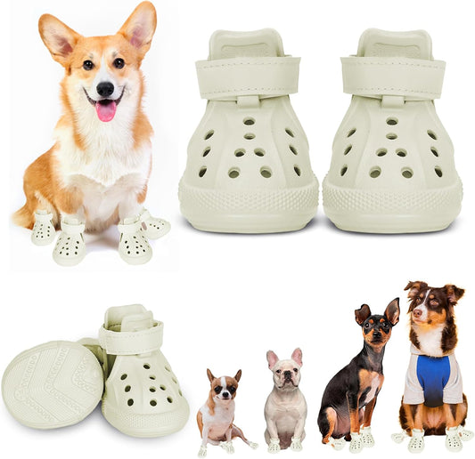 Dog Shoes for Medium Large Size, Breathable Dog Shoe for Hot Pavement, Dog Booties and Paw Protectors, Non-Slip Waterproof Dog Sandals Boots with Reflective for Rain, Summer, Hiking, Snow (Size 4)