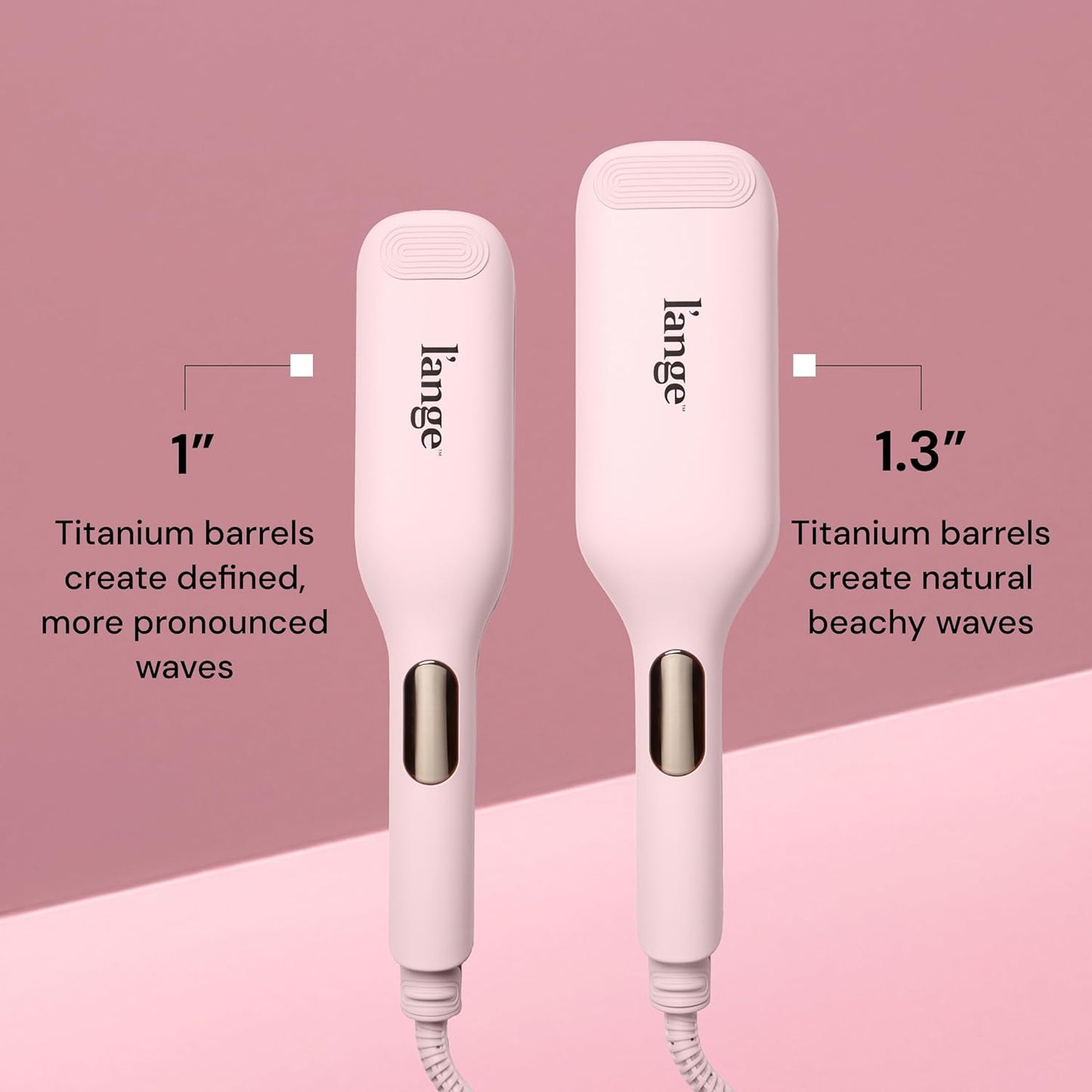 L'ANGE HAIR SculptWaver Titanium Deep Wave | Hair Crimper for Effortless Beach Waves | 3 Barrel Hair Waver with Adjustable Heat | Dual Voltage & Smart Timer | Styling Tools & Appliances, Blush - Small
