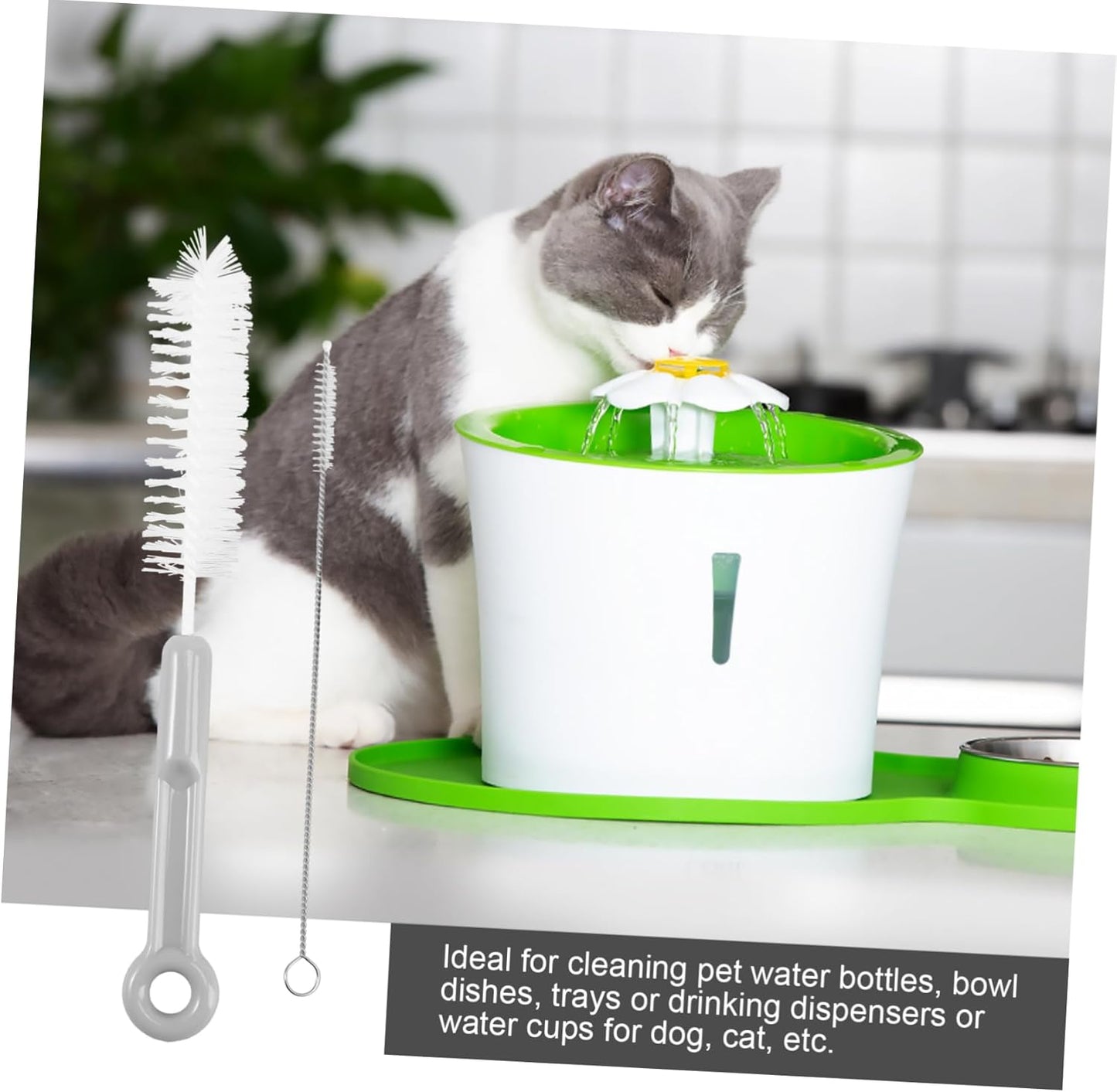 Baluue Portable Pet Bowl Cleaning Tools Pet Water Fountain Scrub Brush Set for Cats Dogs