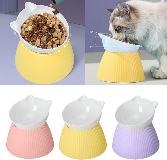 Elevated Pet Bowls for Cats Food Water Bowl for Cat Bowl Pet Feeding for Cat Dogs Feeder Neck Guard Stand