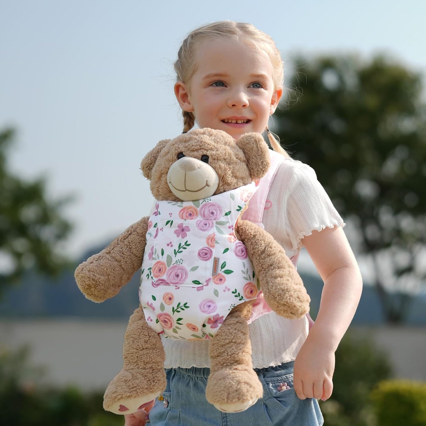 GAGAKU Toy Baby Dolls Carrier for Kids, Reborn Baby Doll Carrier Accessories for Toddlers & Girls - Rose