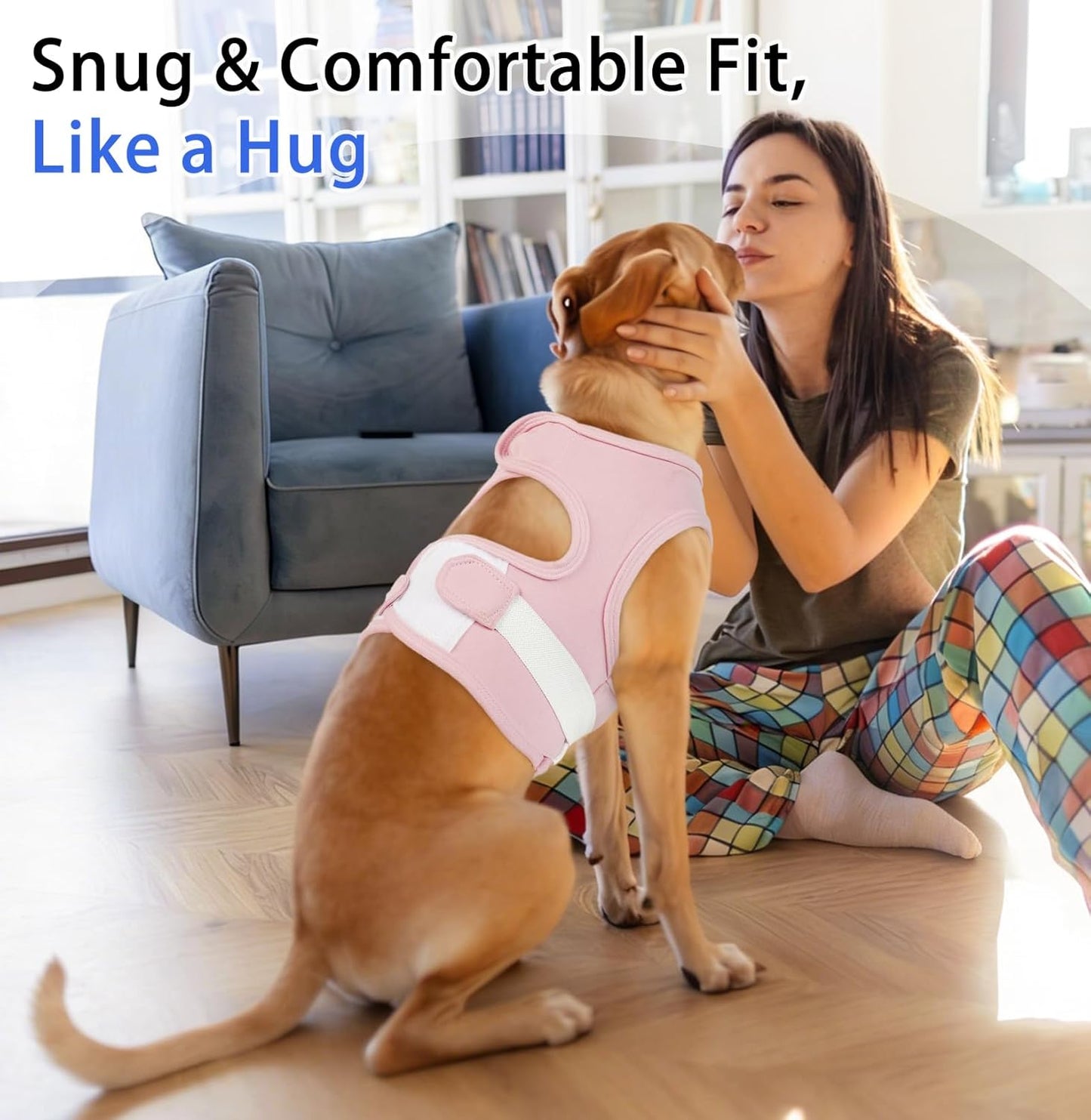 MIGOHI Dog Anxiety Vest Calming Shirt, Separation & Thunderstorm Anxiety Relief Jacket - Dog Soft Pressure Wrap for Fireworks, Grooming, Vet Visits - Breathable Calming Coat for Large Dogs, Pink XL