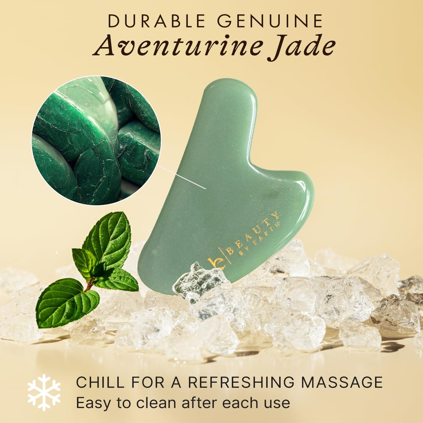 Beauty by Earth Jade Gua Sha Facial Tools - Face Sculpting & Massager Tool for Lymphatic Drainage & Jawline Sculpting, Guasha Tool for Face, Eye Depuffer Skin Care Tools