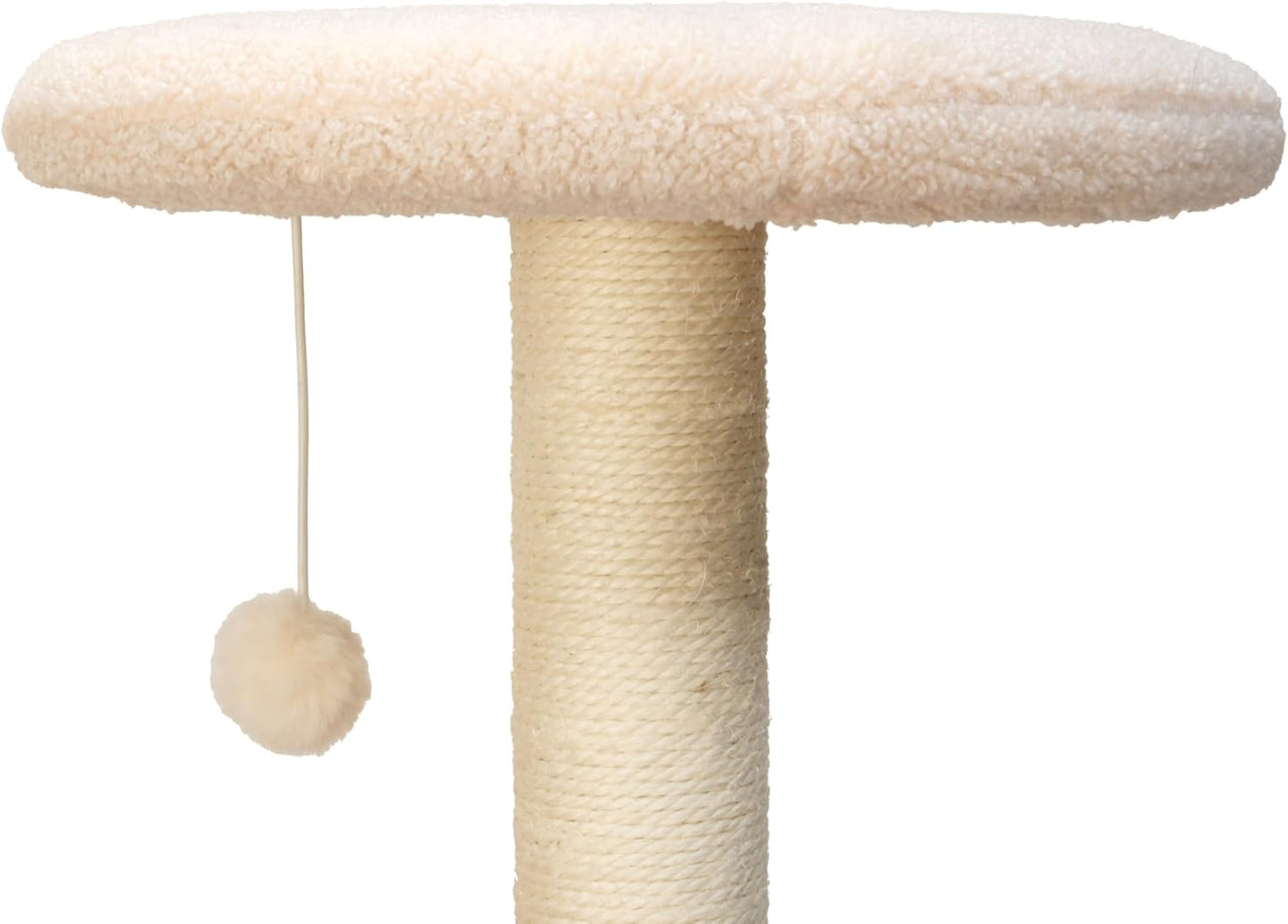 Kitty City Wooden Cat Tower with Hideaway House & Scratching Pad, Modern Two-Level Indoor Cat Furniture with Removable Sherpa Cushion