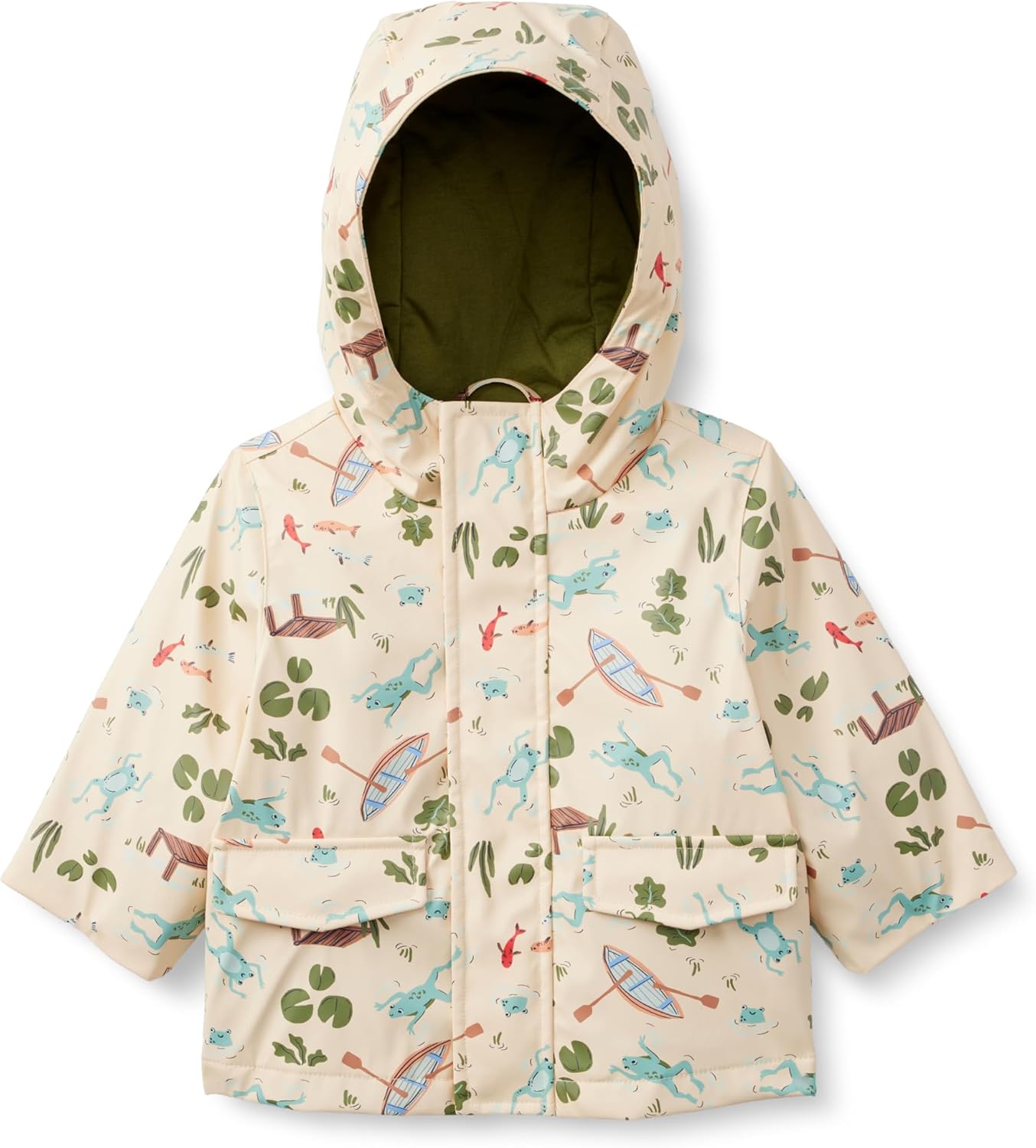 Amazon Essentials x Sofia Grainge Toddler and Baby Boys' Water-Repellent Rain Jacket with Quilted Lining