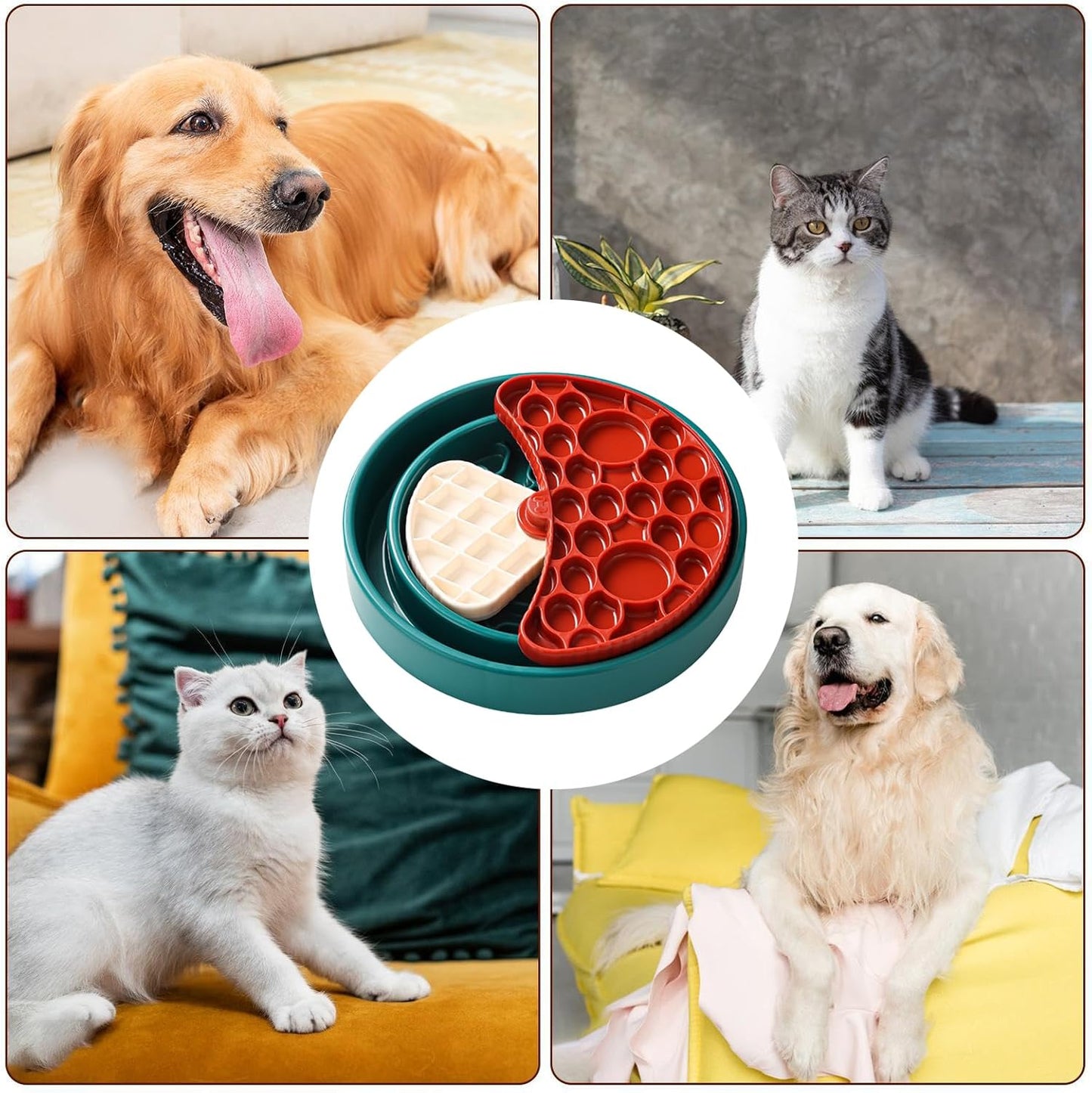 Dog Bowl Slow Feeder | 360 Degrees Rotating Food Enrichment Puzzle Mat,Dog Bowls Slow Feeder | for Puppy Pet Cat Breed Eating Feeding Licking Drinking