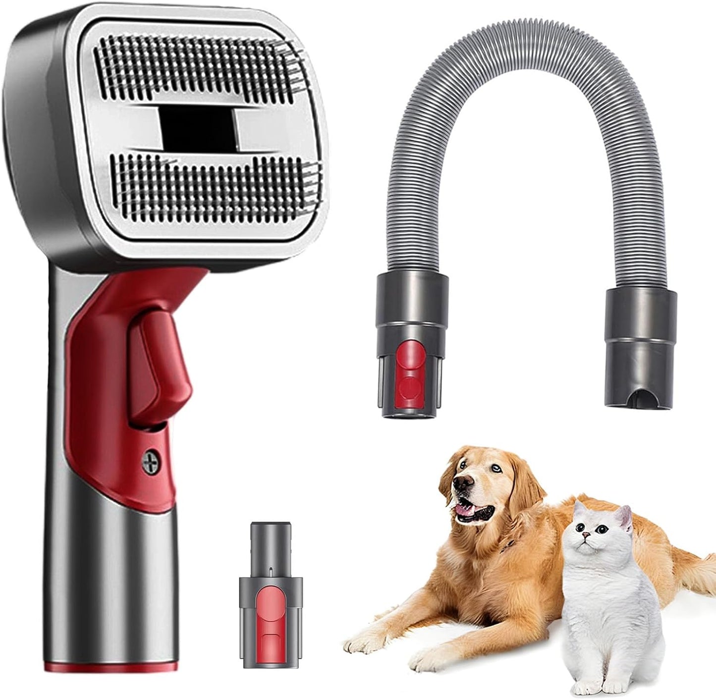 Pet Dog Grooming Attachment Kit, Deshedding Brush Attachment for V15, V11, V10, V8, V7 – Effective Grooming & Cleaning – Hair Grooming Tools for Dog and Cat, 3 Pack