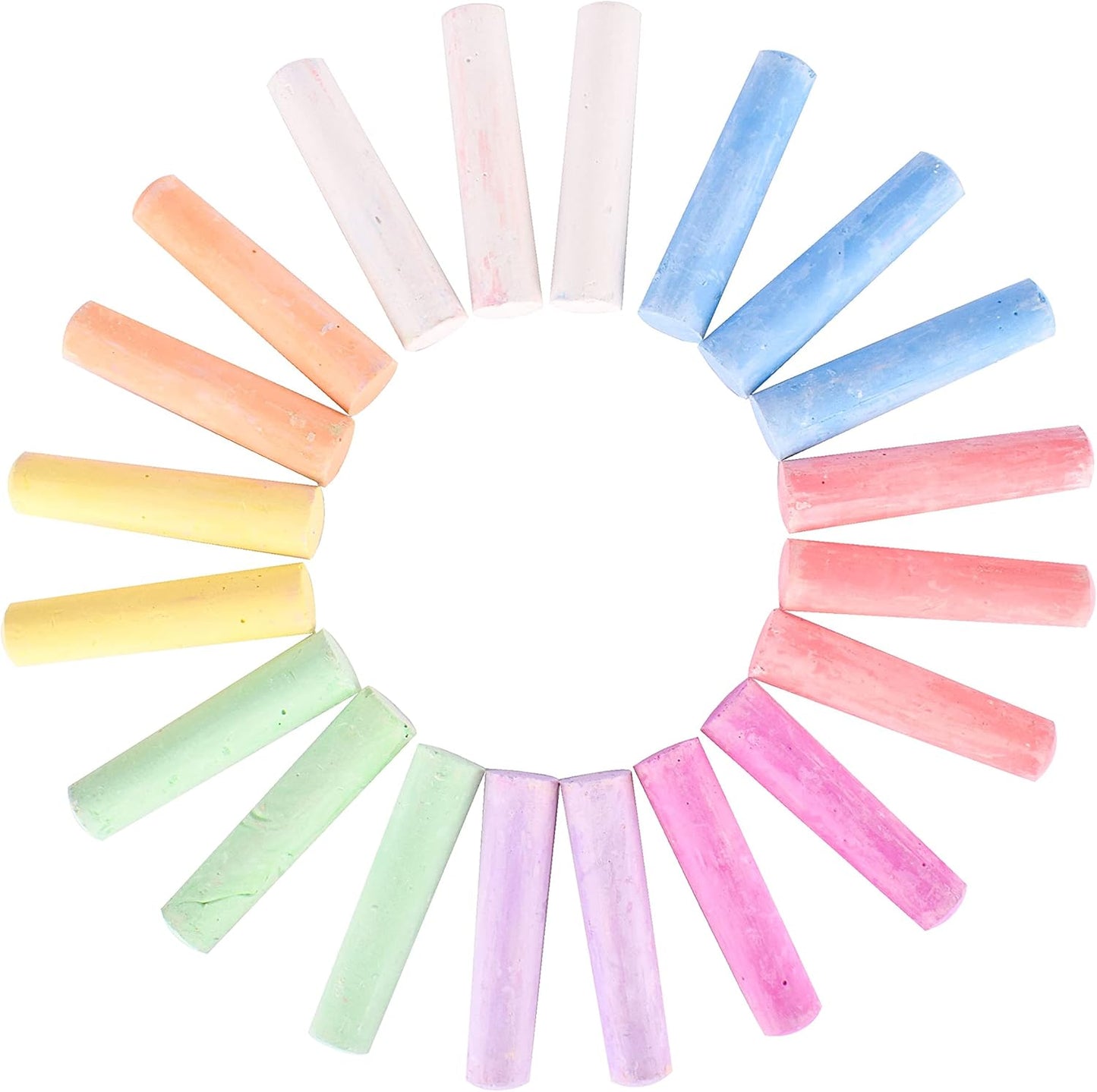 Sunny Days Entertainment Sidewalk Chalk Set for Kids with Storage, Washable, Jumbo Colored Chalk for Outdoor Play and Chalkboard Art - Ages 3+ (20 Pieces, Multicolor)