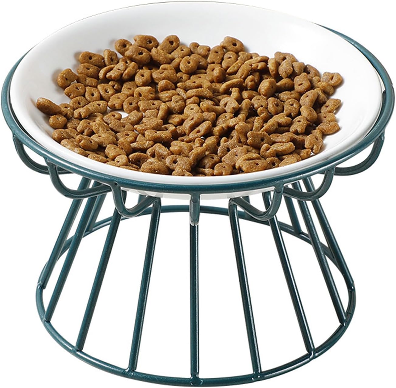 Elevated Cat Bowls, Raised Stand Whisker Fatigue Food Dishes for Cats and Small Dogs, Detachable Pet Feeding Bracket, Anti-Vomiting Cat Feeding Station (Black)