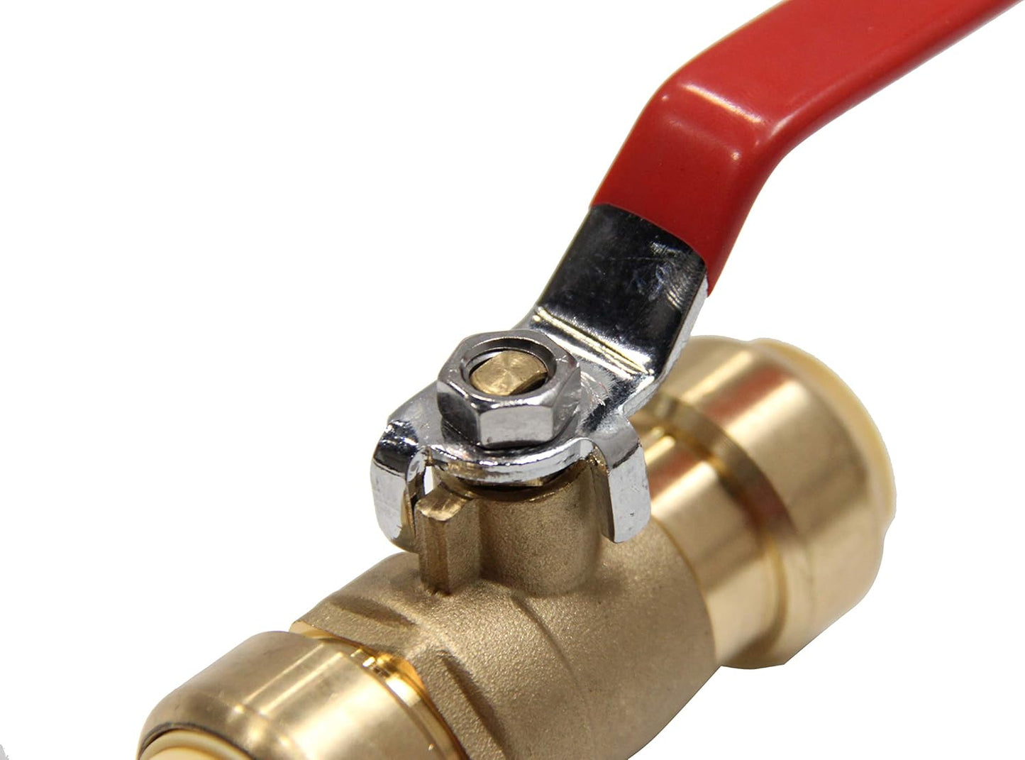 (Pack of 2) EFIELD 1/2 Inch Push-Fit Full Port Ball Valve for Hot and Cold Water with a Disconnect Clip,Brass UPC Certified,(PF-VALVE001)