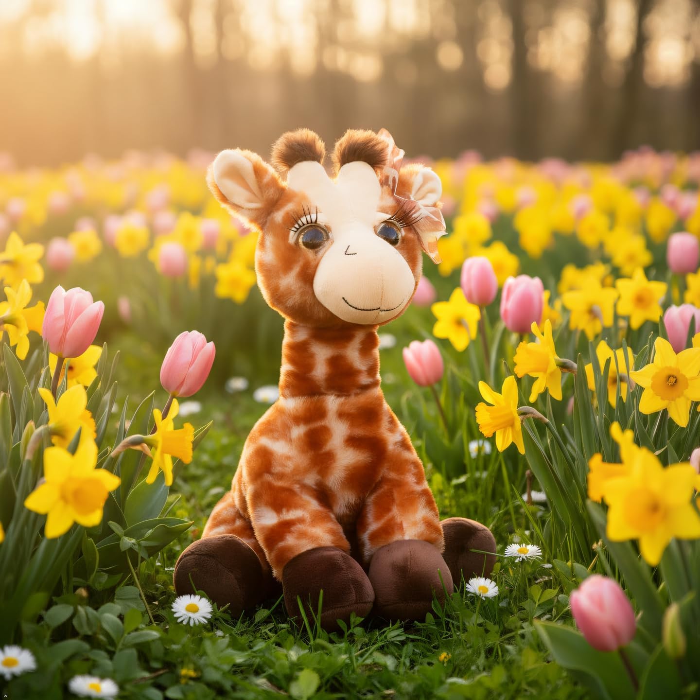 The Petting Zoo, Lash'z Giraffe Stuffed Animal, Gifts for Girls, Plush Toy 12 inches