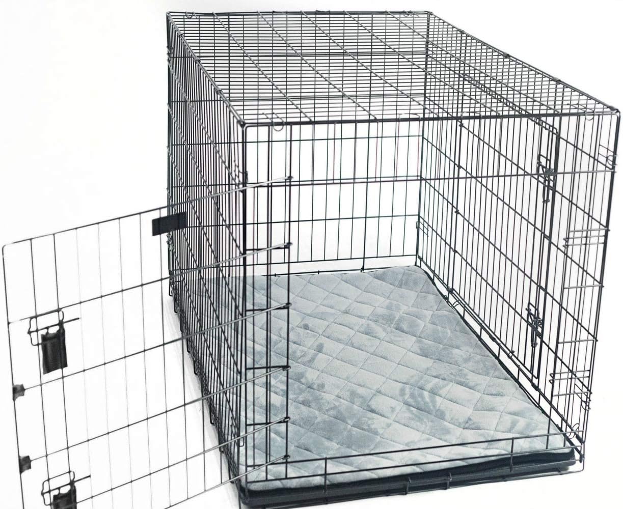 4Knines Extra Large Dog Crate Mat – Waterproof, Non-Slip, Machine Washable Crate Mat – Soft, Durable Kennel Mat for Dogs – Pet Bed for Crates, Travel or Home Use - Extra Large (Grey)