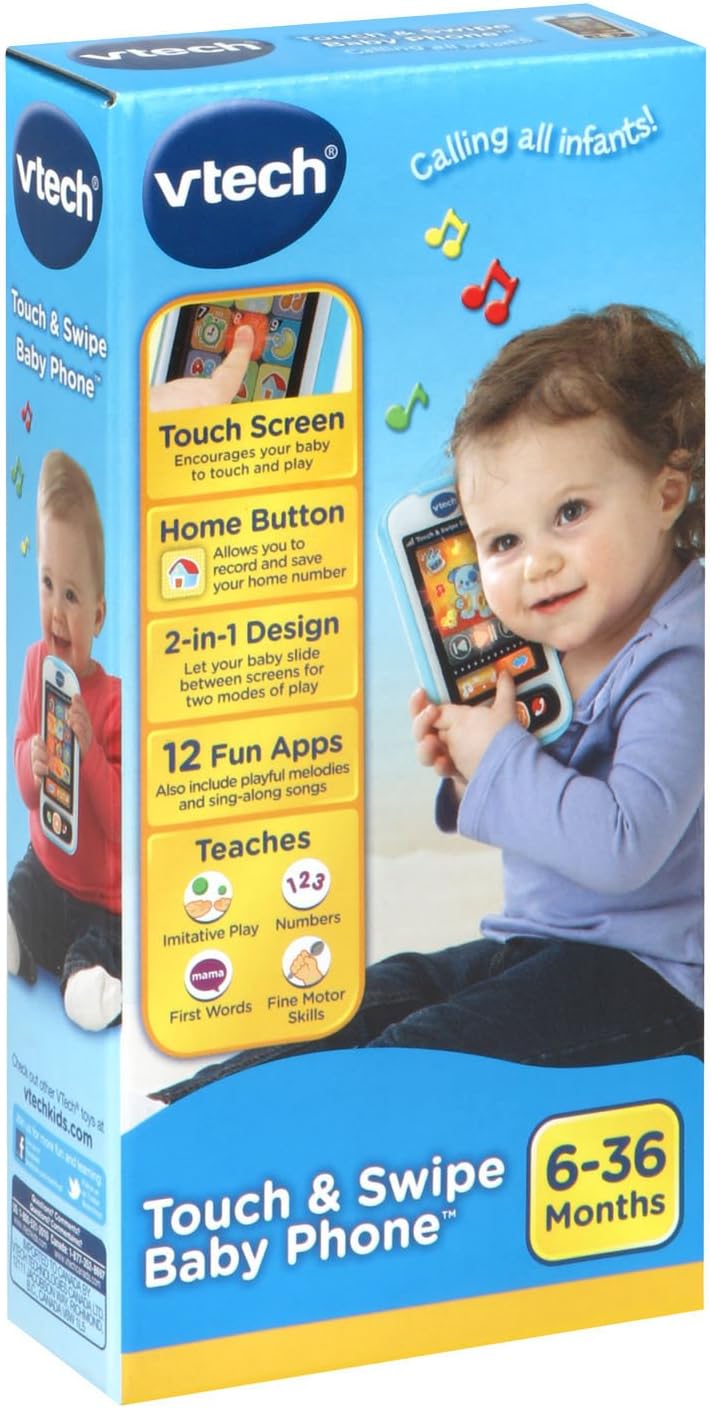 VTech Touch and Swipe Baby Phone, Blue
