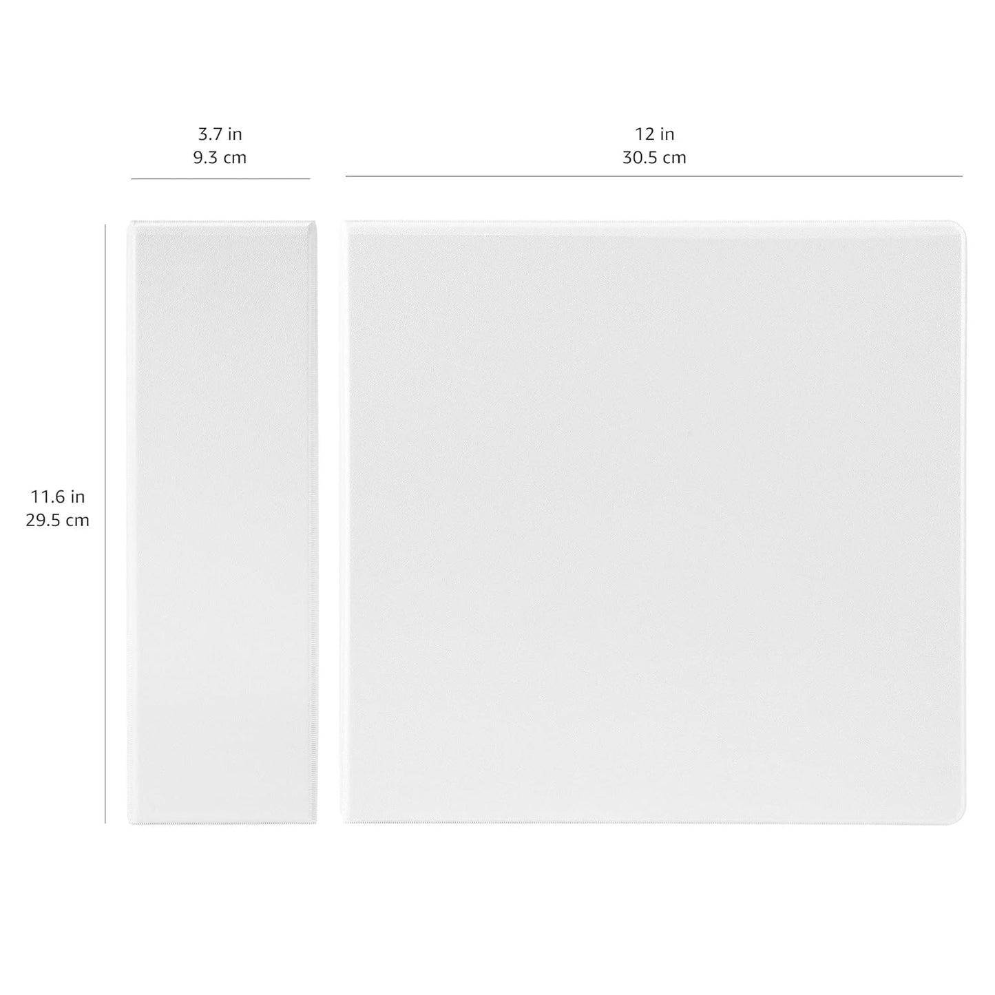 Amazon Basics 3 Ring Binders, 3 Inch D-Ring Organizer for School, Home Office, Paper Storage, White, 2 Pack