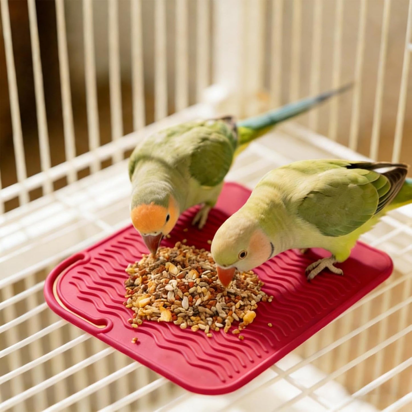 Silicone Bird Feeder - Slow Feeding Puzzle, Foraging Toy with Multiple Compartments, Food-Grade Bowl with Anti Gulp Design, Bird Puzzle Feeder, Interactive Toy for Parakeet Cockatiel