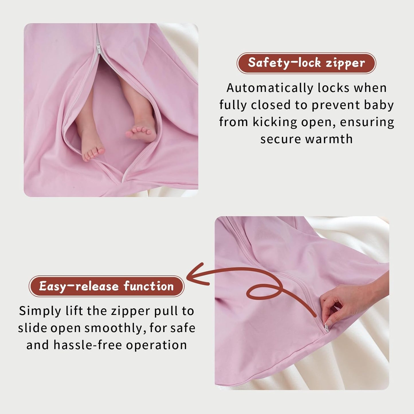 Baby Sleep Sack 0-6 Months,100% Cotton TOG 0.5 Wearable Blanket for Newborn and Infant, 3 Pack 2-Way Zipper Lightweight Sleeping Bags for Toddler