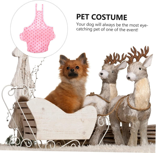 Milisten Washable Dog Diapers for Female Pets Absorbent Physiological Nappies Dots Print Adjustable Suspenders Design Suitable for Heat Cycle for Small Breeds