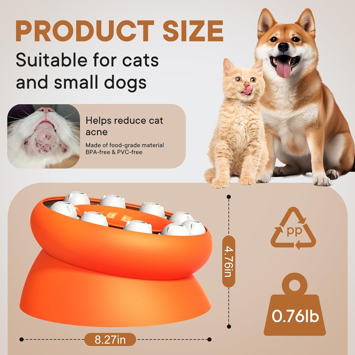 Cat Puzzle Feeder Slow Food Bowl–Interactive Slow Feeder Toys for Indoor Cats, Treat Dispensing Toy to Control Eating, Prevent Overeating & Enrichment Feeding