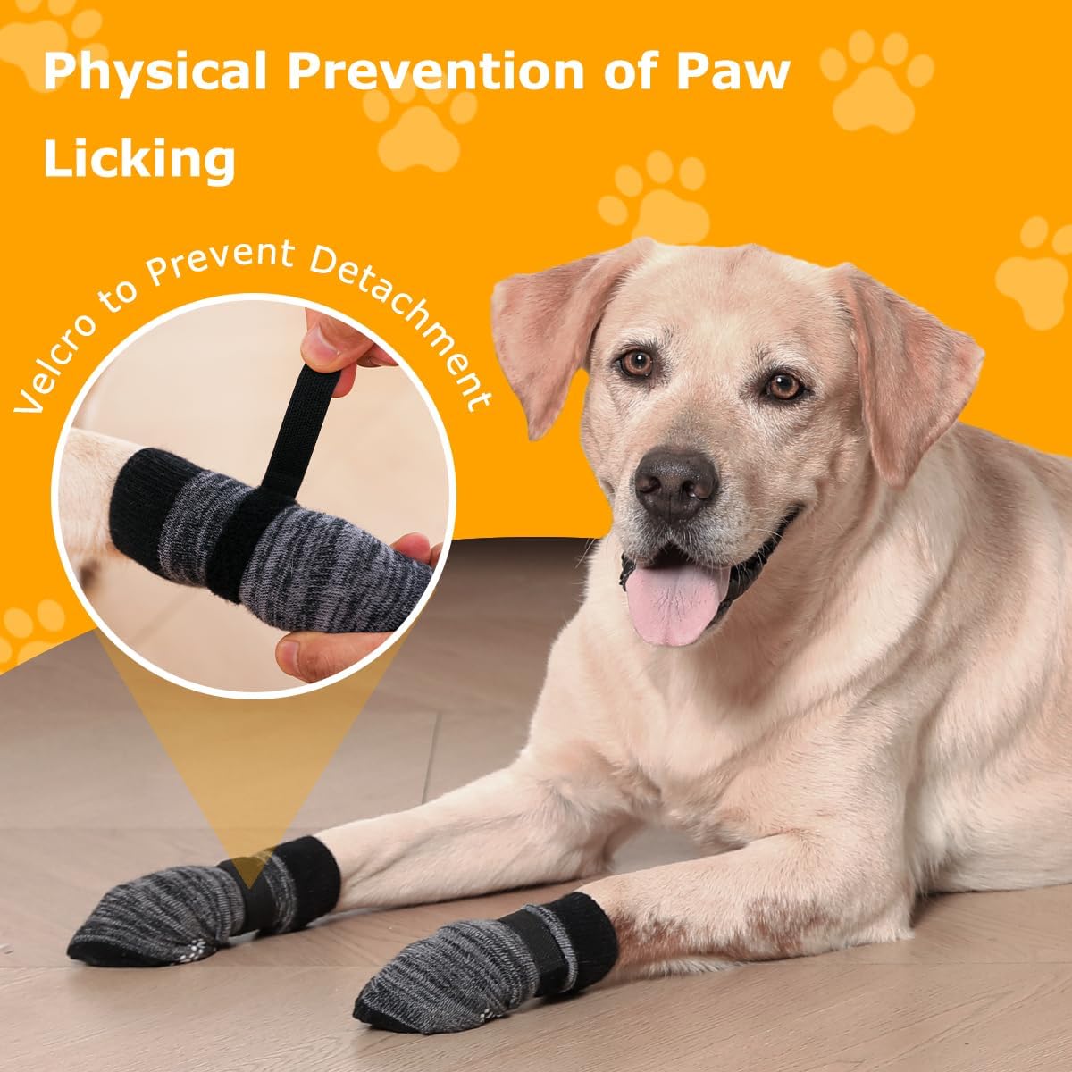 Dog Socks 20 Pack to Prevent Licking Paws, Anti Slip Dog Booties and Paw Protectors for Hardwood Floors Hot Pavement, Suitable for Small Medium Large Senior Dogs - Size Small
