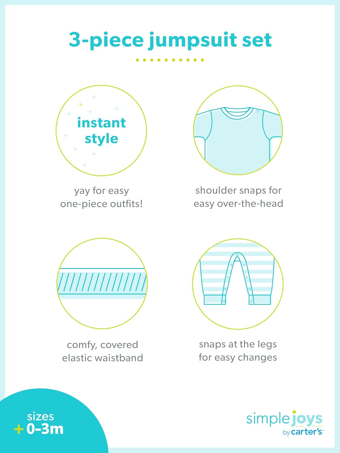 Simple Joys by Carter's baby-boys 3-pack Jumpsuits