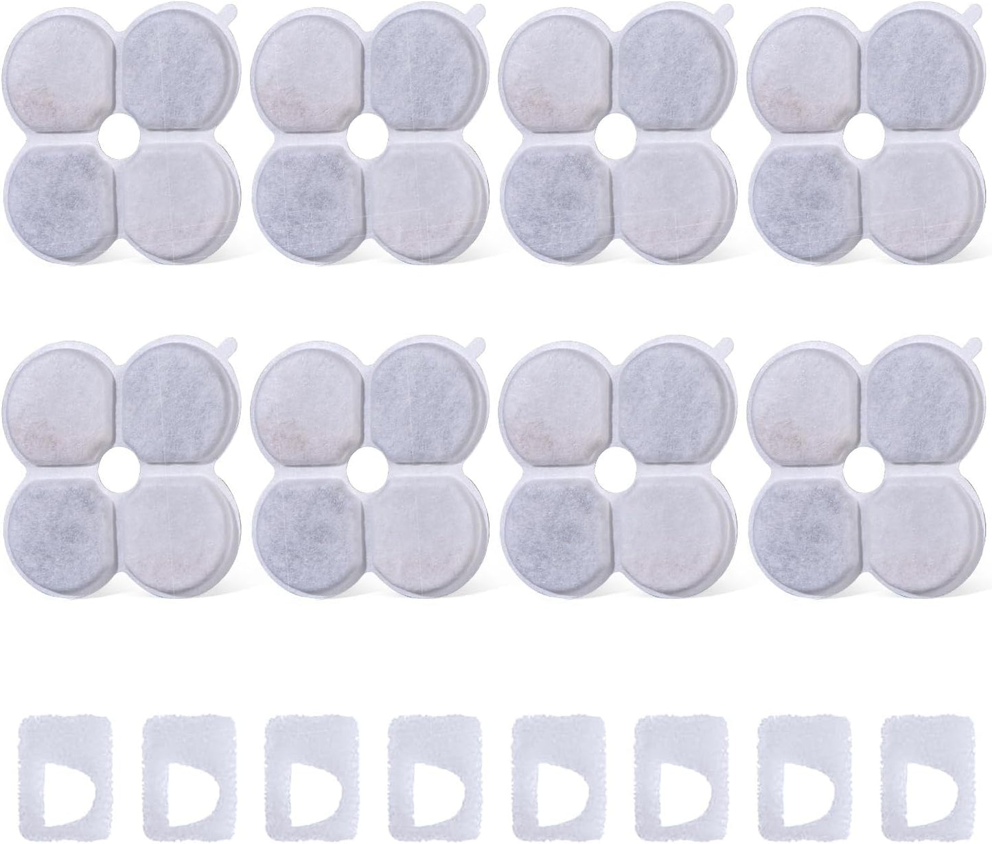 8 Packs Official Replacement Filters and 8 Packs Sponges for Wireless 7.5l/254oz Dog Water Fountain for Large Dogs
