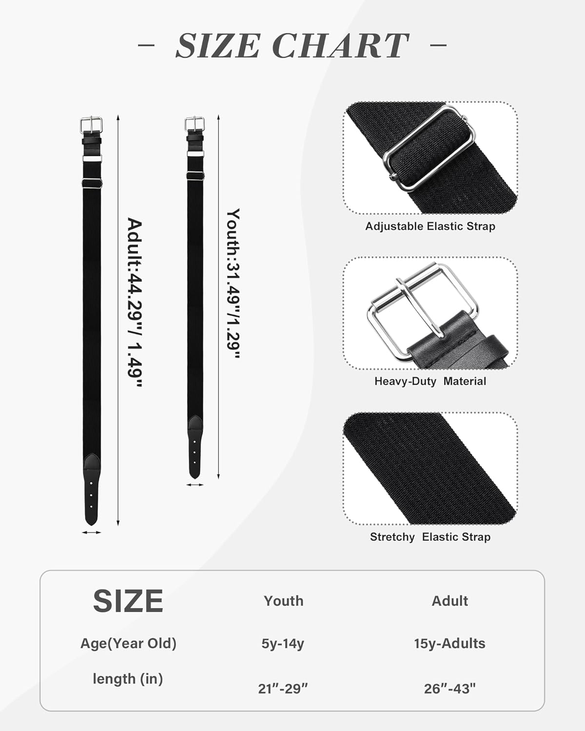 STELLE Baseball/Softball/Fastpitch Belt Girls Sports Elastic Adjustable Boys Uniform Belts Youth and Adult Sizes