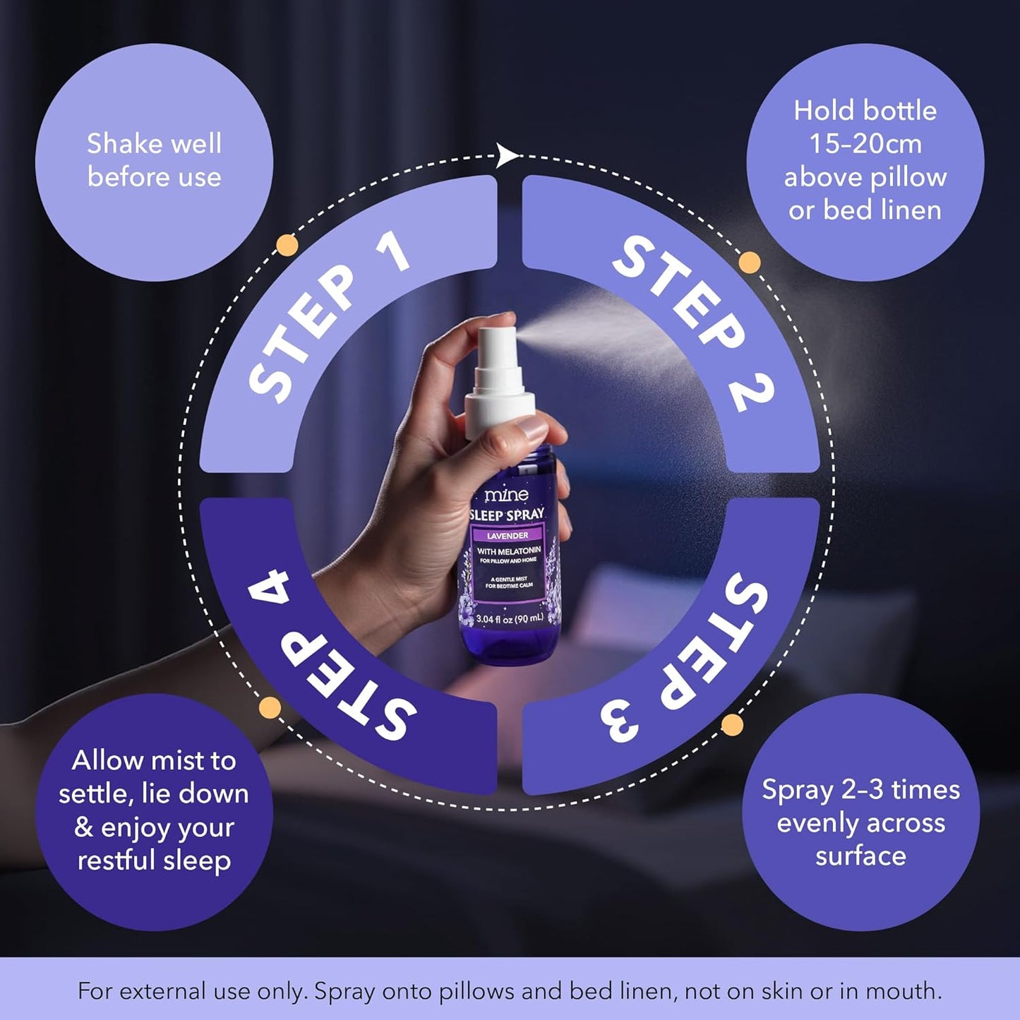 Lavender Sleep Spray with Melatonin - Relaxing Gifts for Teen Girls and Women – Natural Pillow Mist for Sleep, Calming Bed Spray for Adults, Easter Gifts, Gifts for Mom