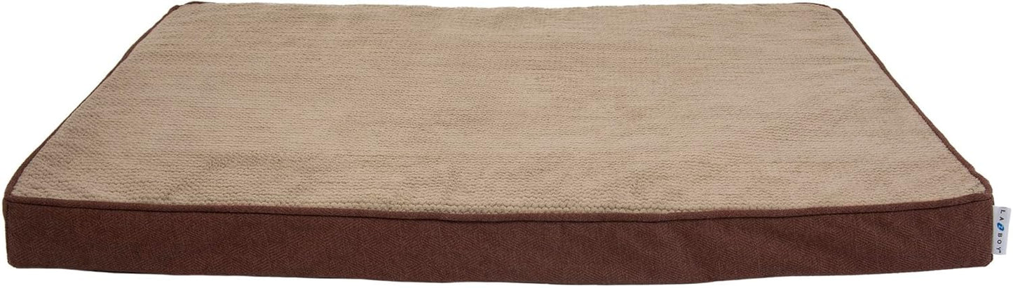 Petmate La-Z-Boy Bentley Orthopedic Foam X-Large Dog Bed Sephia Brown (44 x 34 x 3 inches) for Dogs up to 80lbs with Supportive Foam Durable Removable Washable Cover