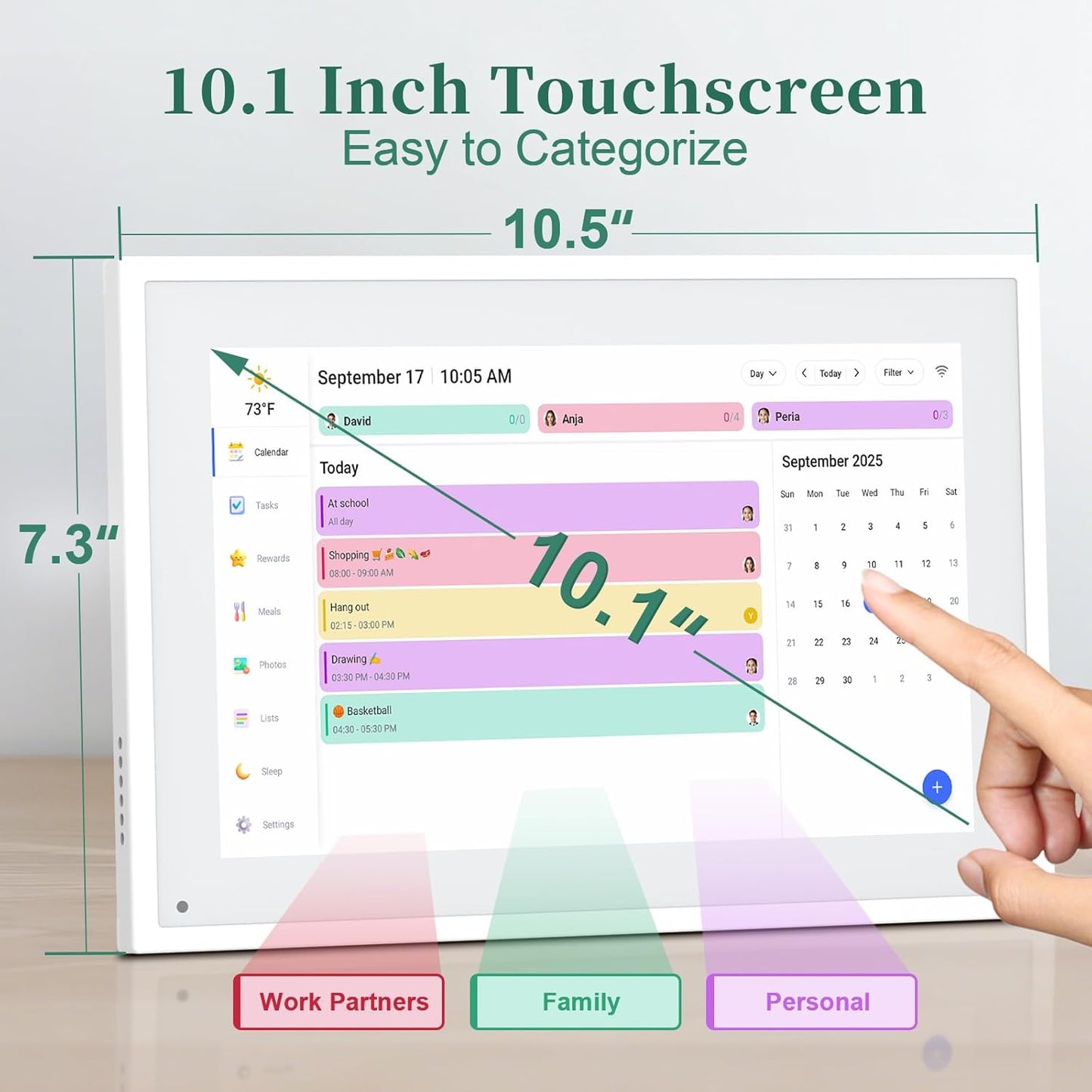 Digital Calendar,10.1 Inch Smart Electron Calender Family Planner,HD Touch Screen Home Interactive with WiFi App Control,AI Meal Schedule, Duty Chart,Achievement Rewards-Share Photos,Videos and Sound Reminder,Gifts for Women Men, Gifts for Mom Dad
