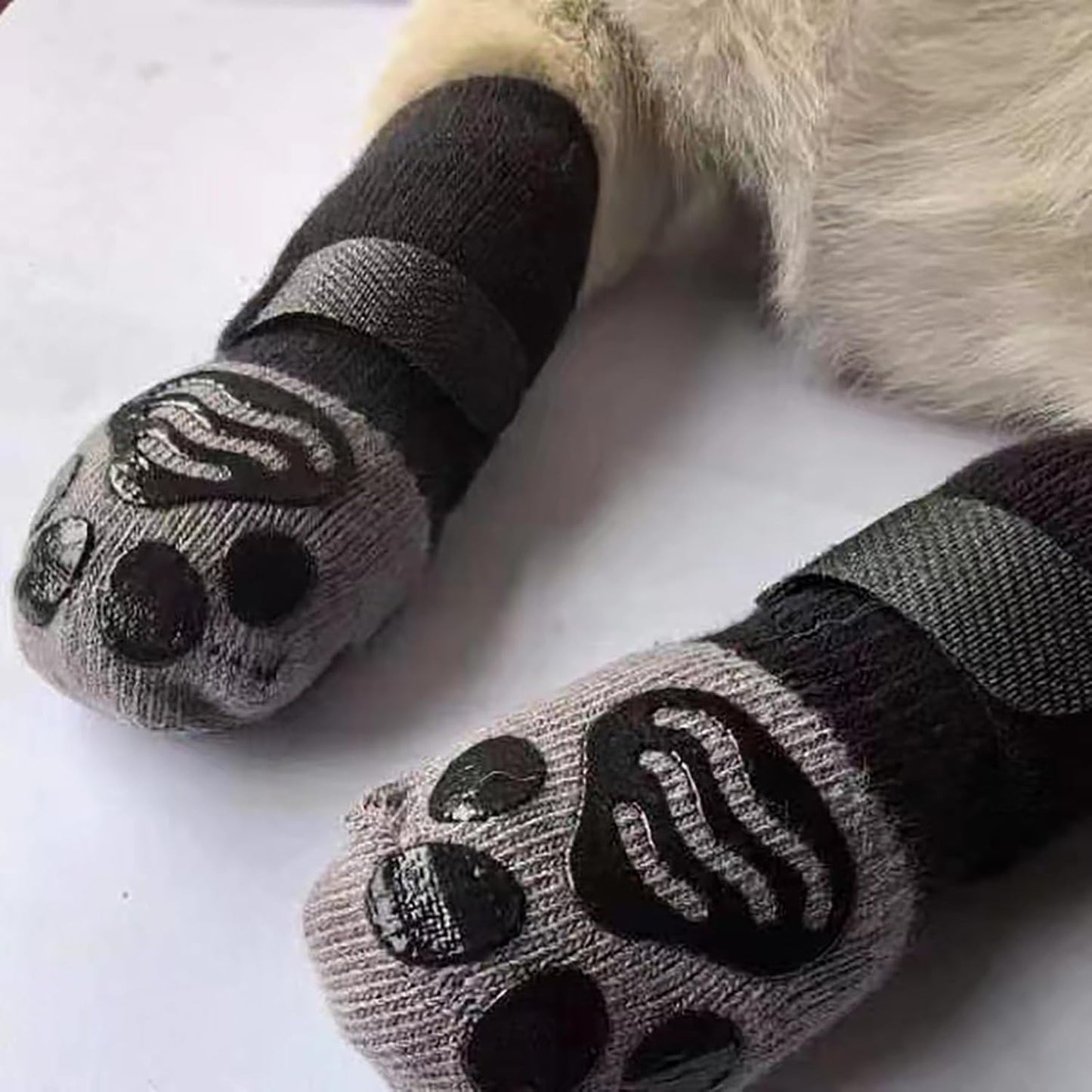 Dog Socks to Prevent Licking Paws, Strong Traction on Hardwood Floors Anti Slip Paw Protectors Dog Socks Booties Shoes for Hot Pavement and Winter (XS, Paw Style)