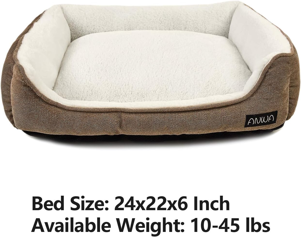 Durable Square Dog Bed - Machine Washable, Comfortable for Small & Medium Puppies