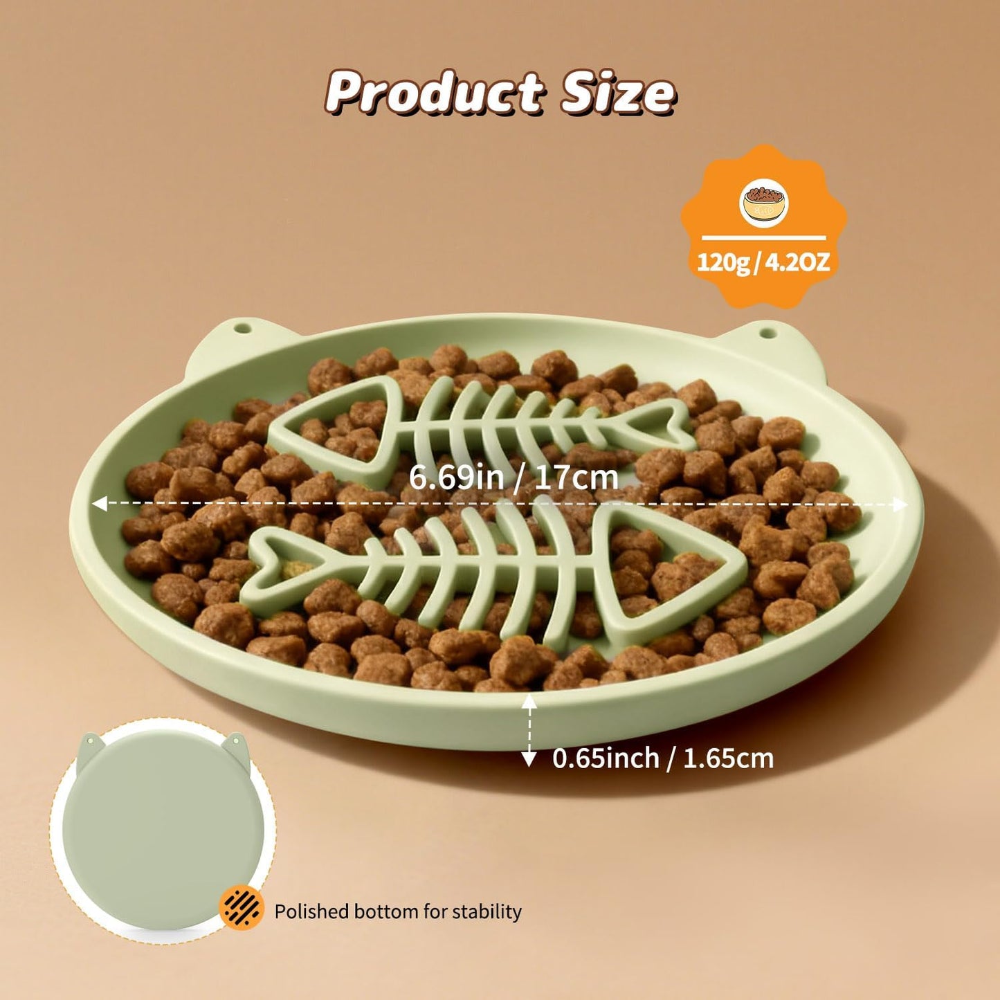 Slow Feeder Cat Bowl, 2 PCS Silicone Cat Bowl, Slow Feeder Ideal for Dry and Wet Food, Easy to Clean, Interactive Puzzle Toy for Pets Food Training, Keeps Cats Busy,6.69" W*0.65" H