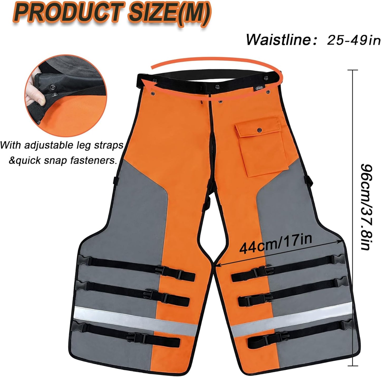 Chainsaw Chaps Apron Wrap for Men/Women,Chain Saw Pants,Adjustable Belt Chainsaw Safety Equipment