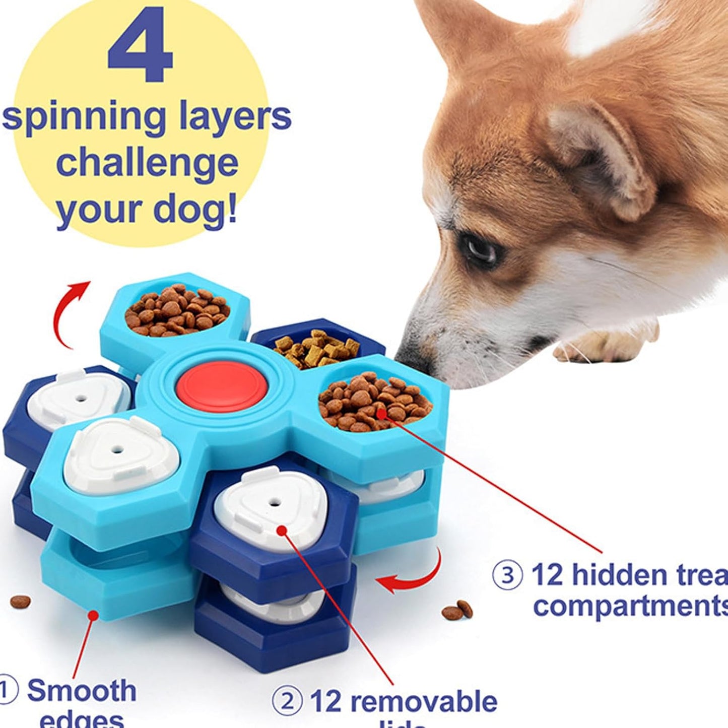 Durability Slow Feeders Bowl Regulable Dog Feeders Comfortable Cats Bowl for Eating Intelligence Training Pet Toy